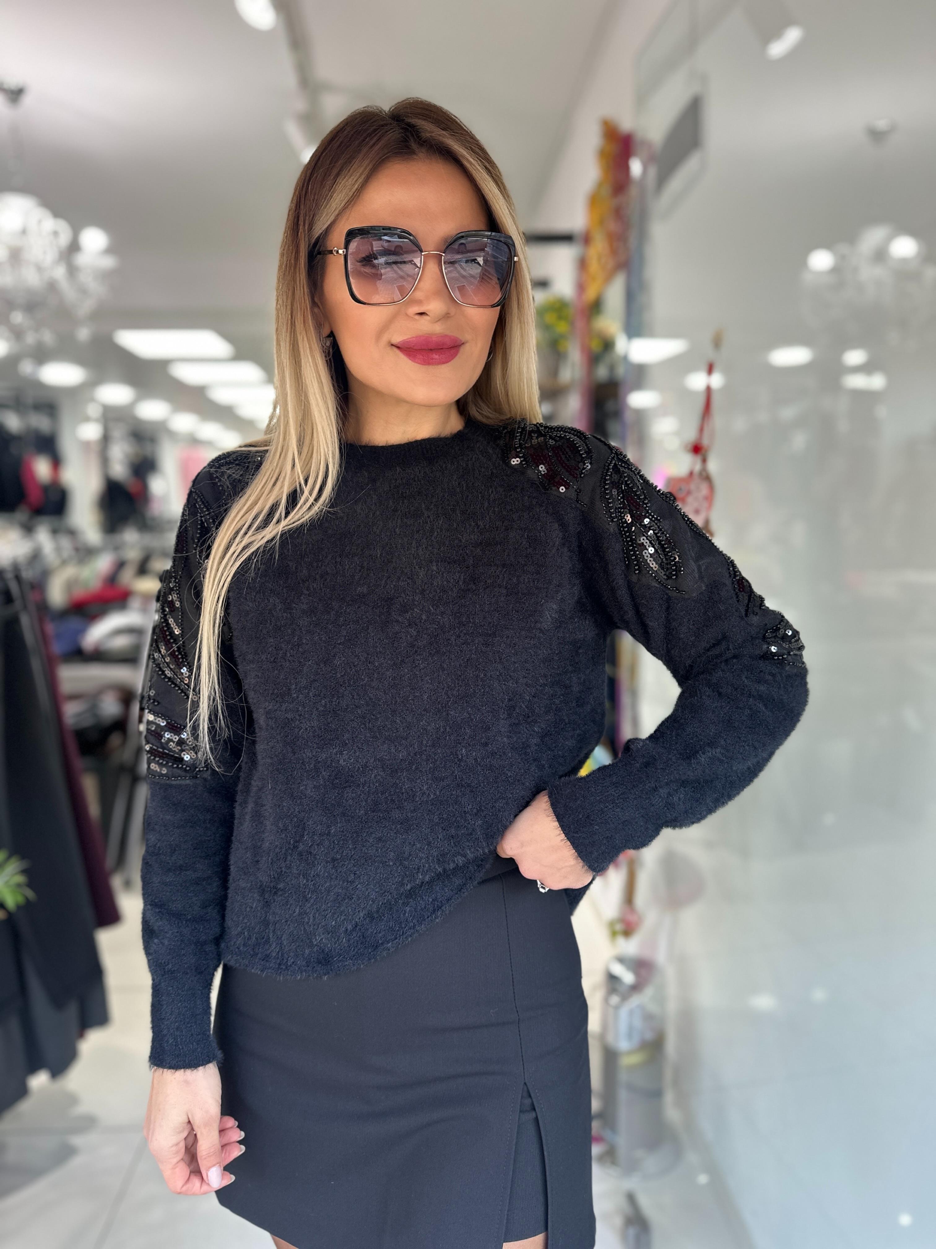 Angora Omuz Boncuklu Kazak