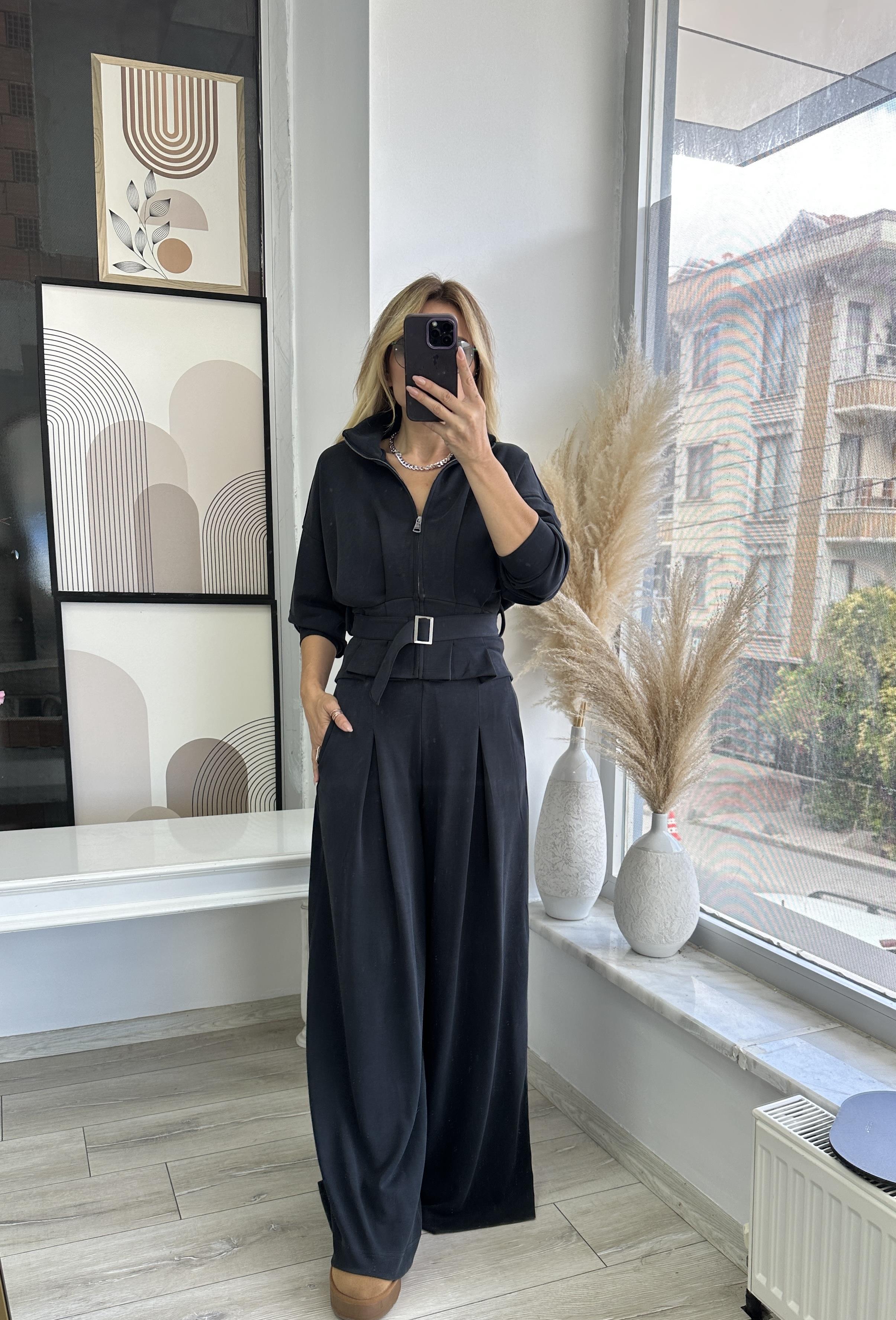 Antrasit Modal Kumaş Ceket Pantolon Takım