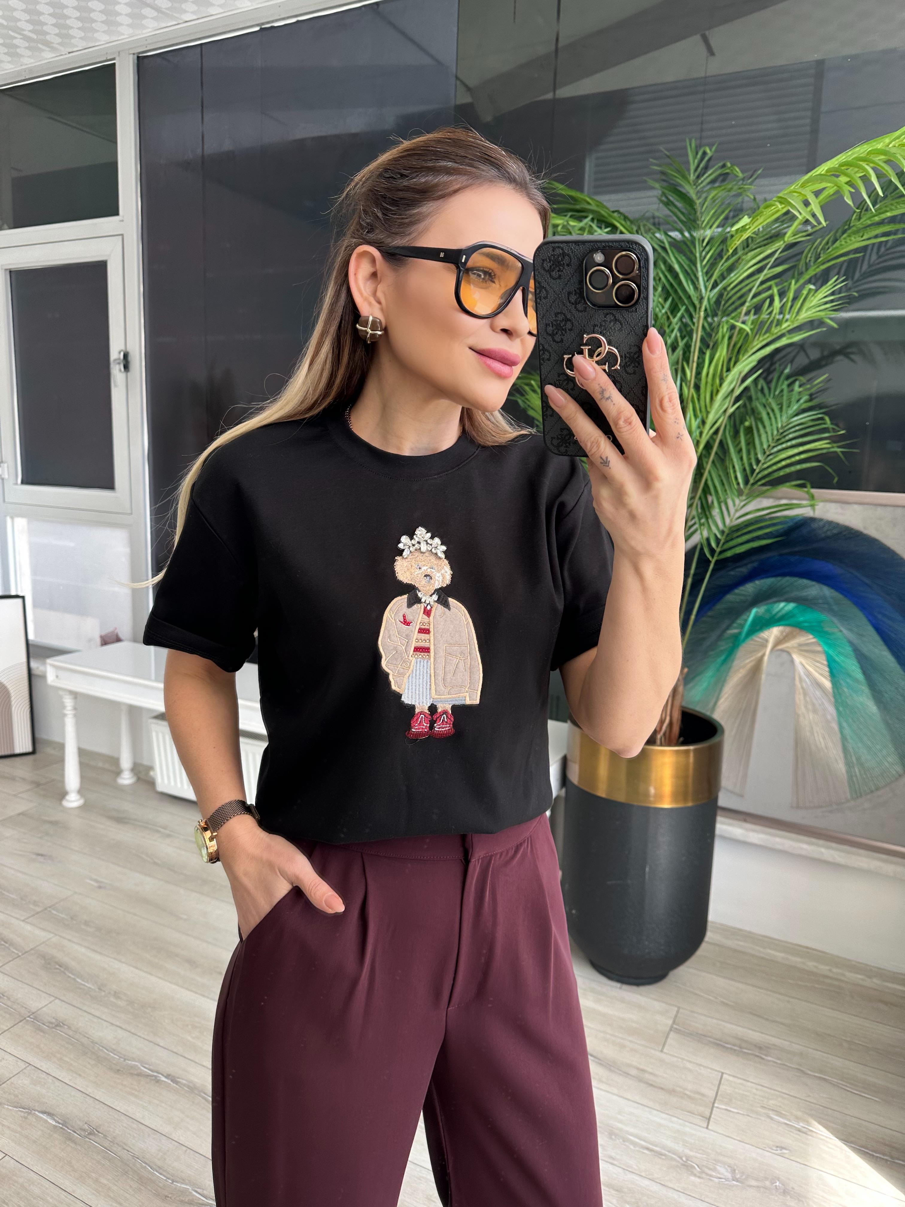 Ayıcık Nakışlı Tşhirt 