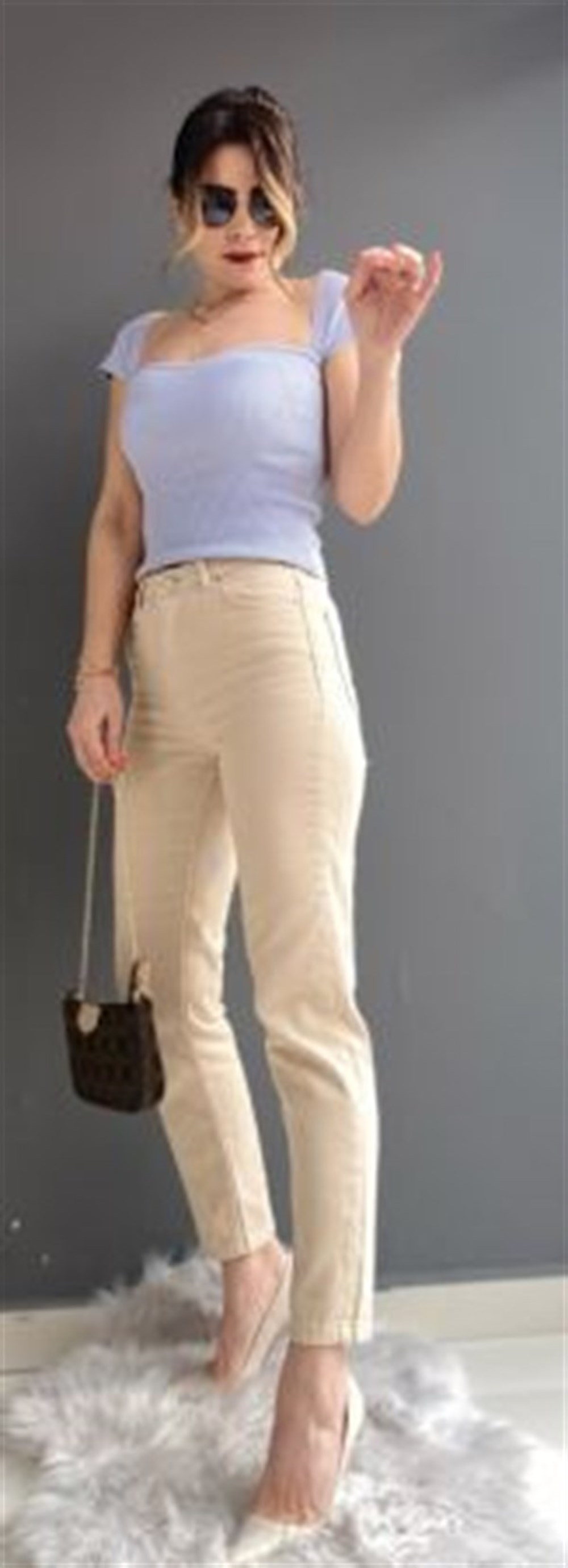 BEBEK MAVİ KALP YAKA TRİKO