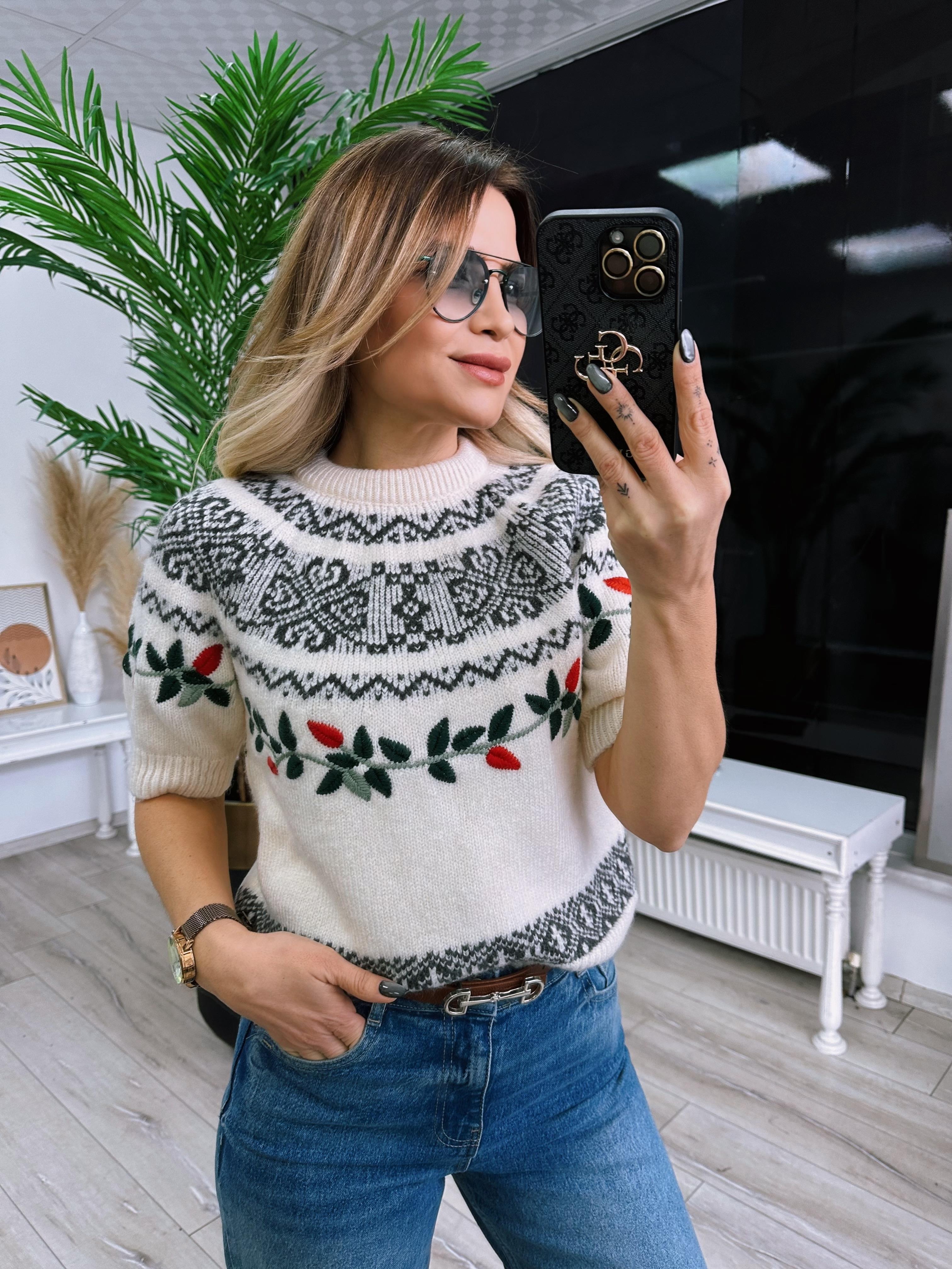 Bej Etnik Desen Kazak