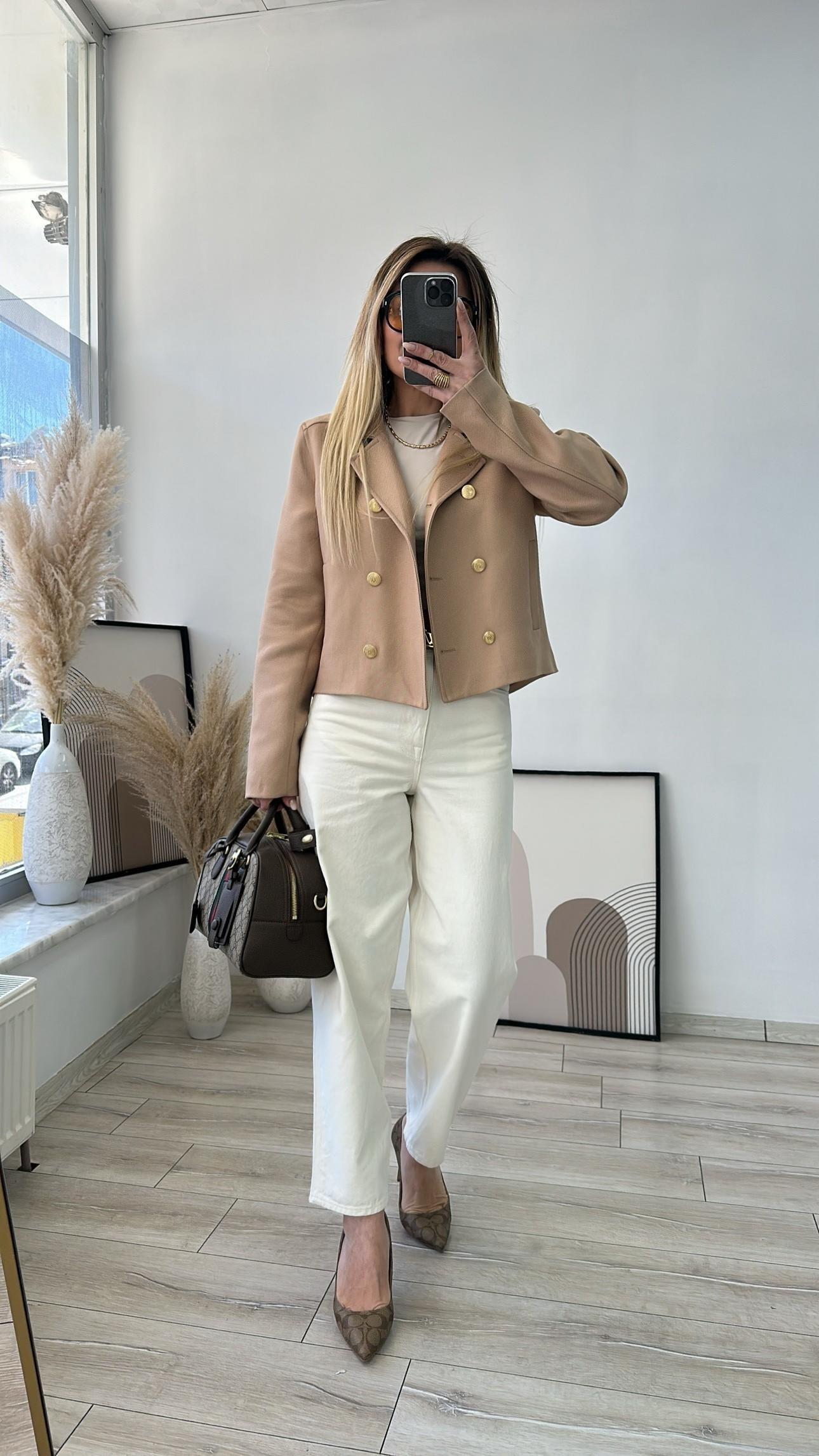 Bej Organik Kumaş Pantolon 