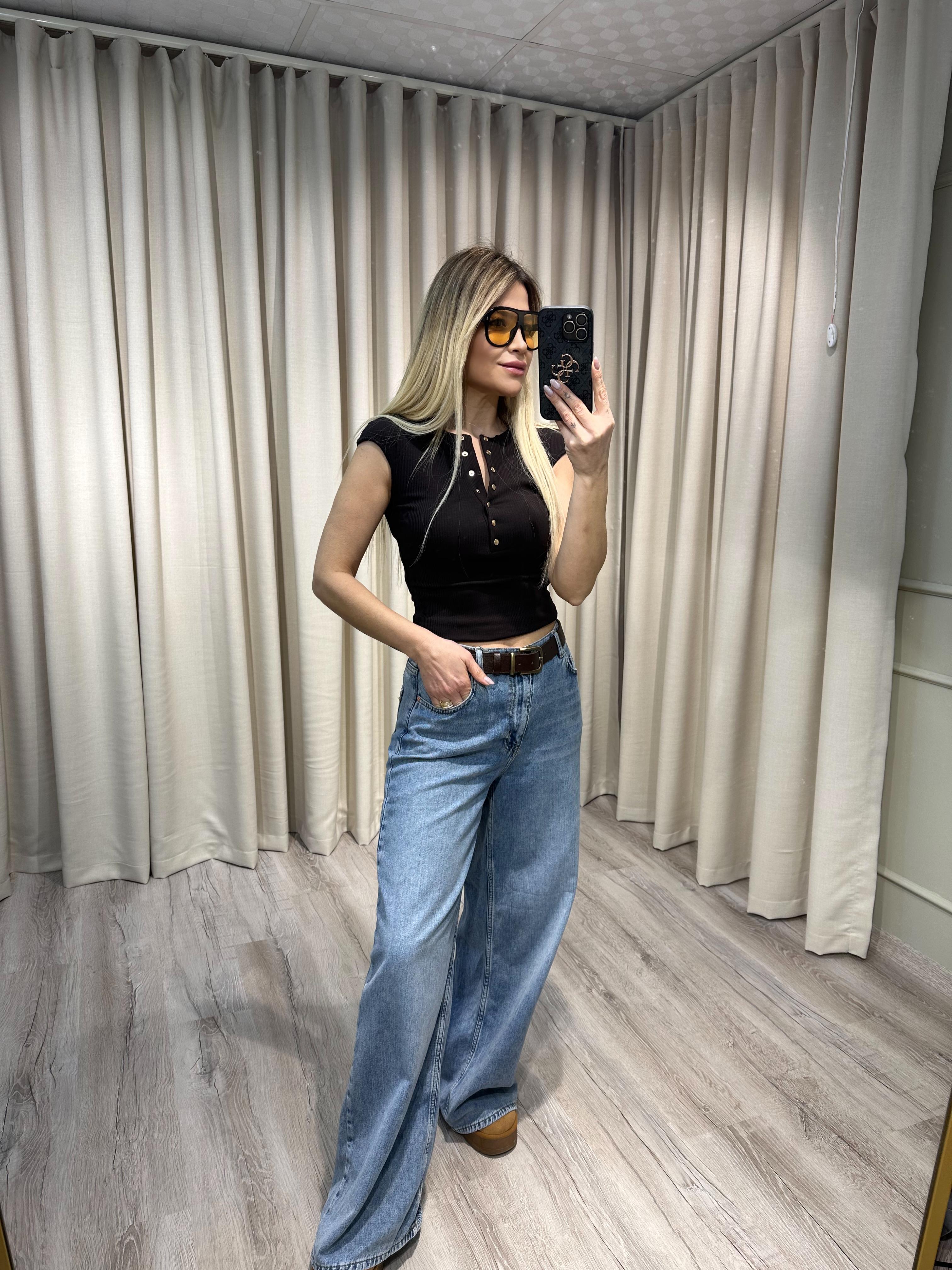 Bel Lastikli Tensel Kumaş Denim