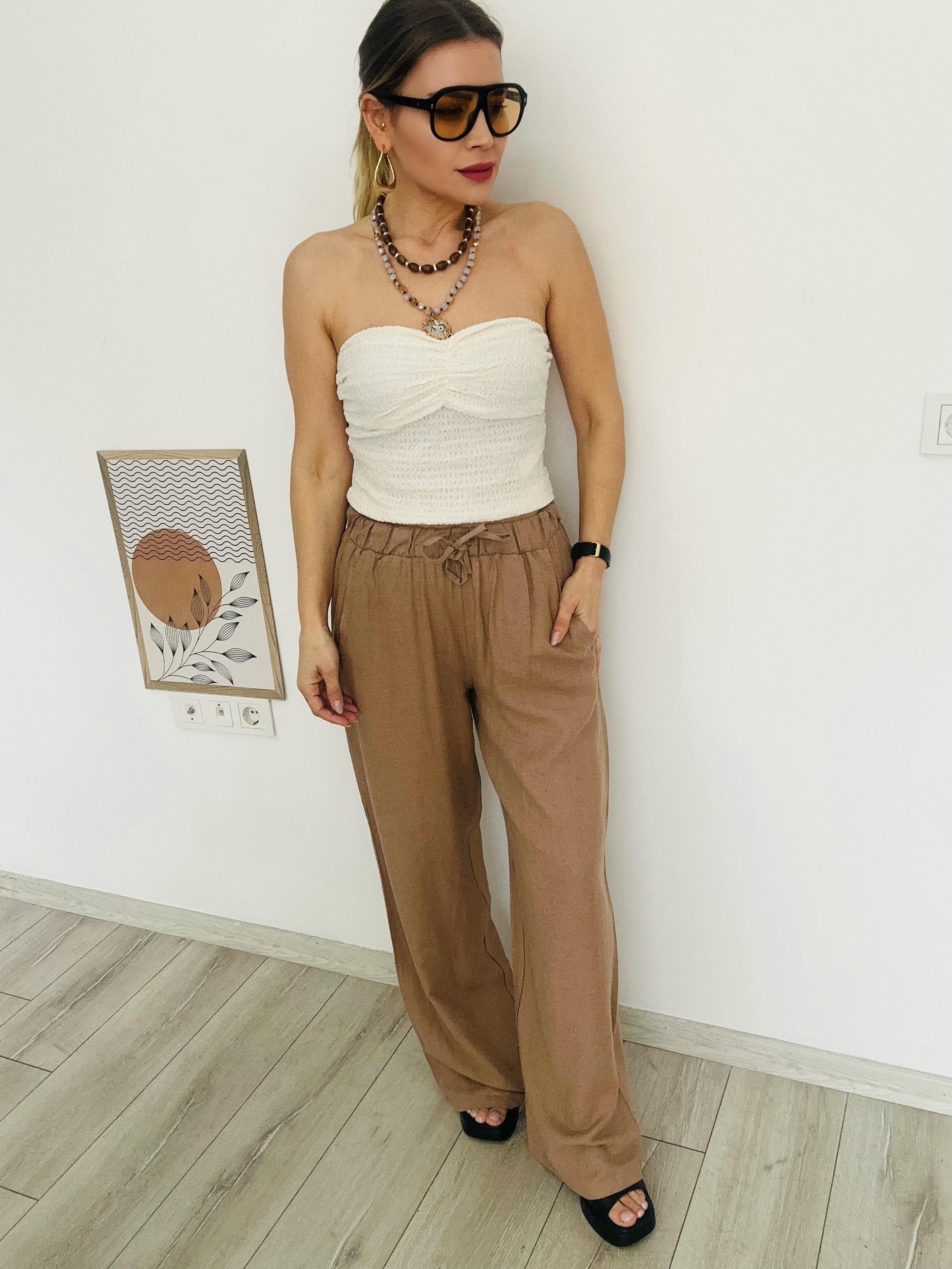 Beli Lastikli Keten Pantolon 