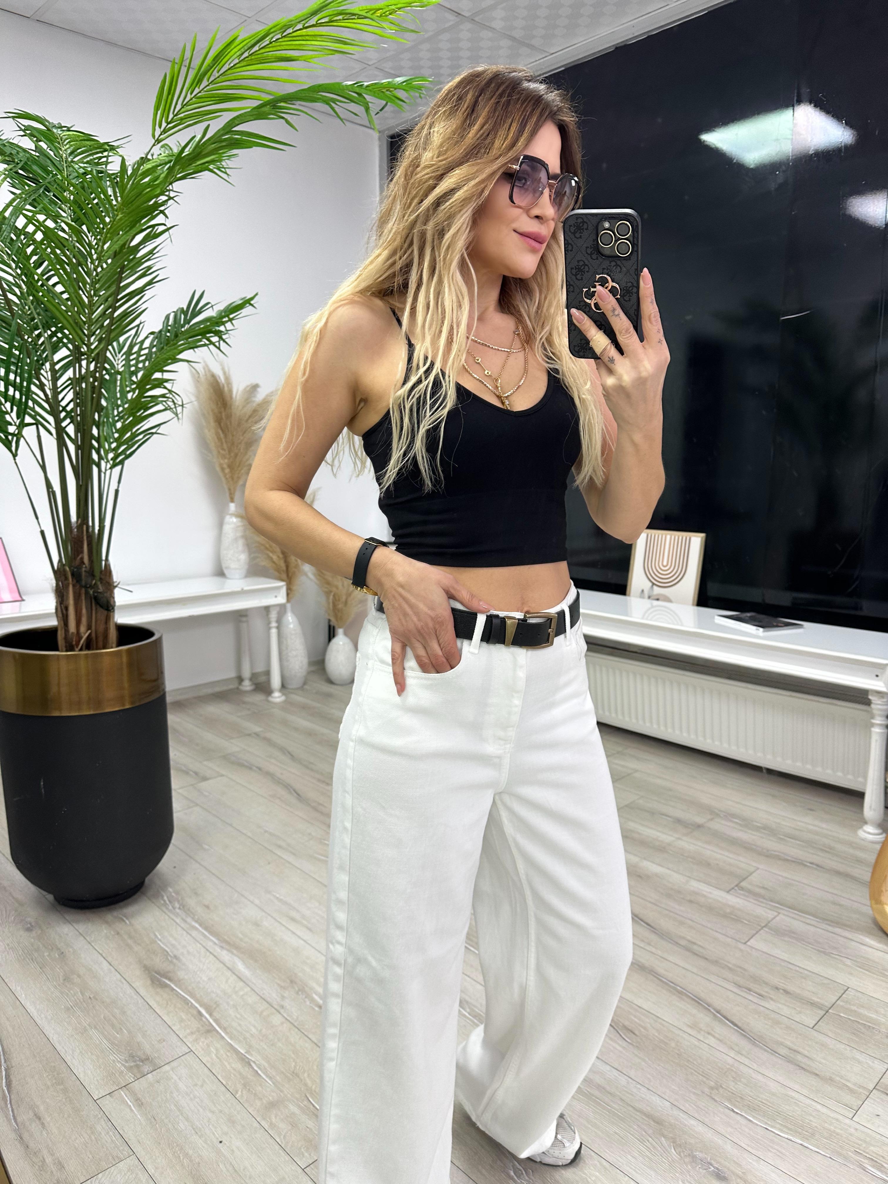 Beyaz Palazzo Tensel Jean