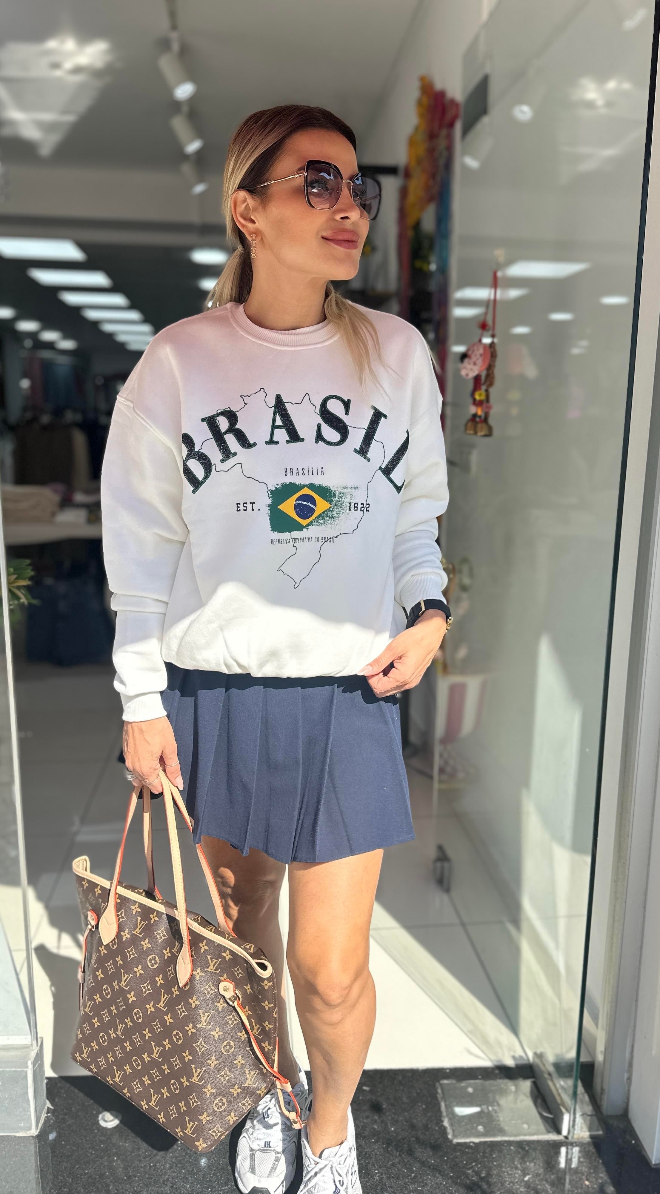 Beyaz Şardonlu Baskılı Sweat 