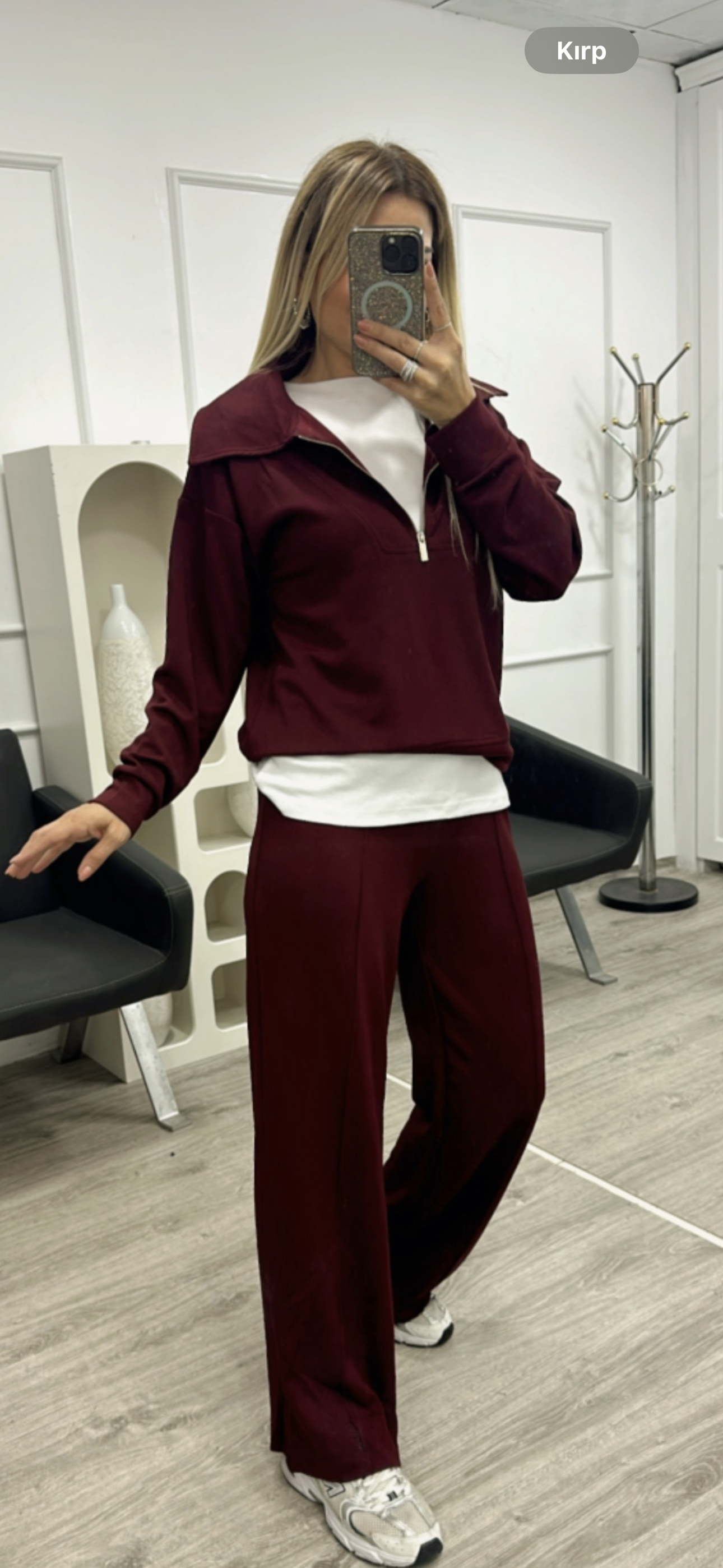 Bordo Modal Kumaş Sweat Eşofman Takım