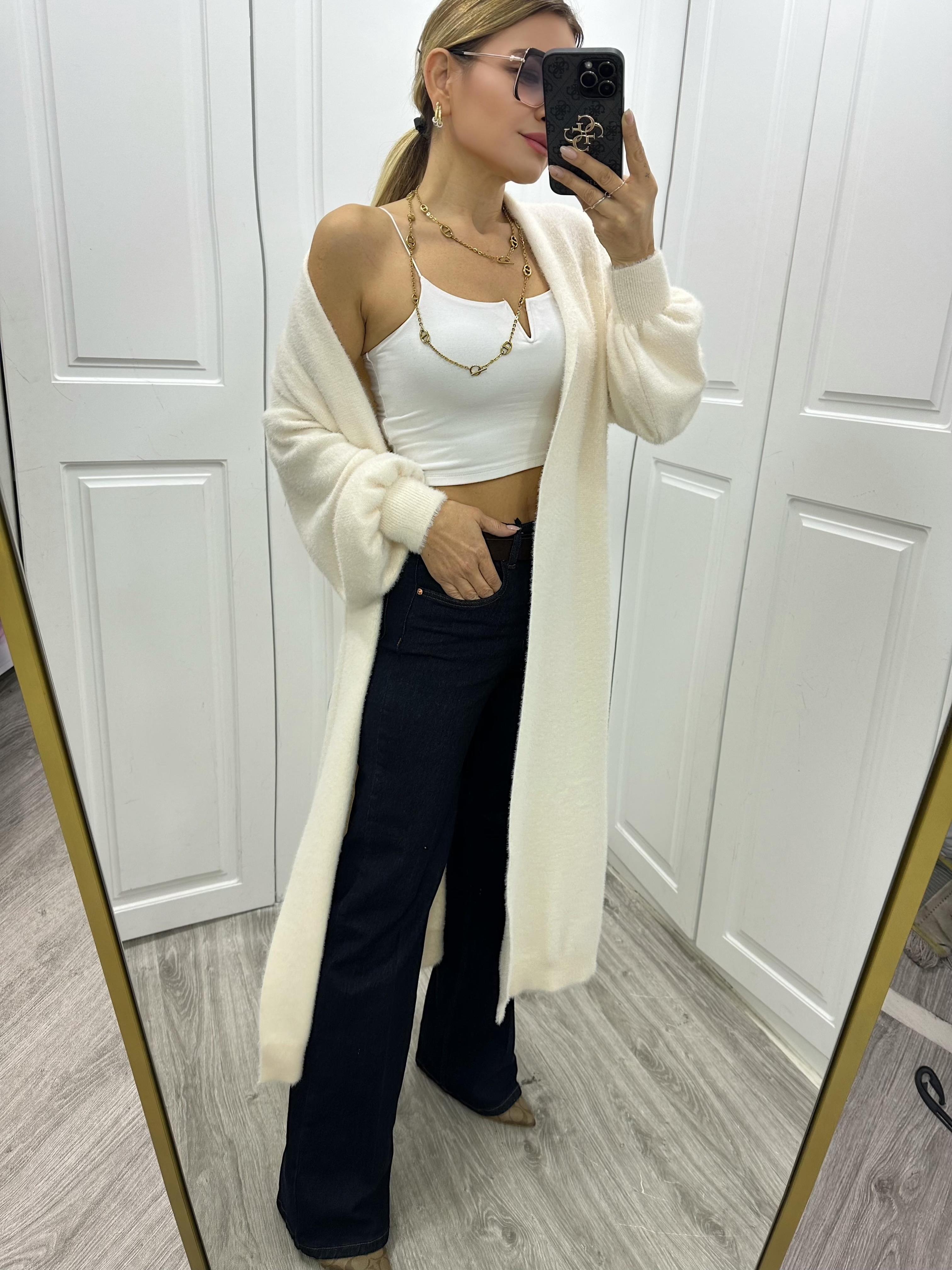 Boydan Uzun Triko Hırka