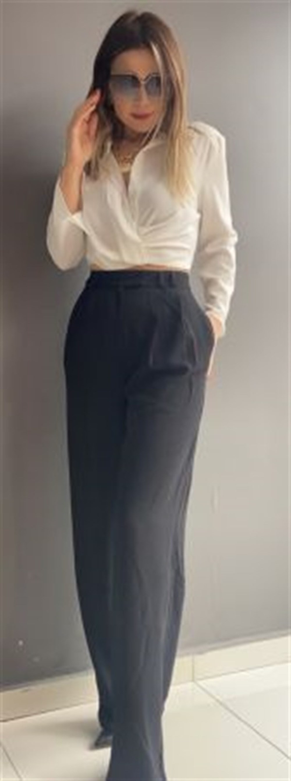 CREP KUMAŞ SİYAH PALAZZO PANTOLON