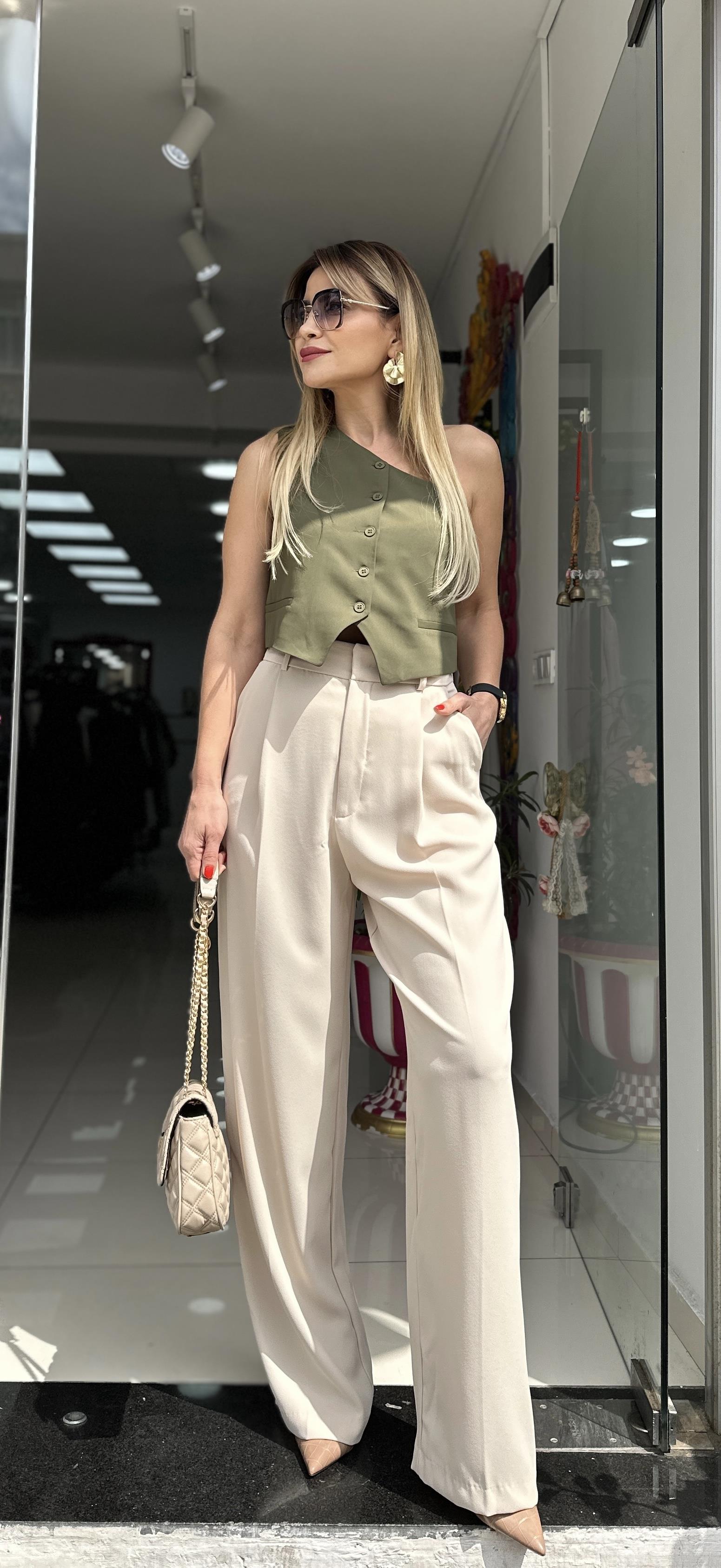 DLV Bej Palazzo Pantolon