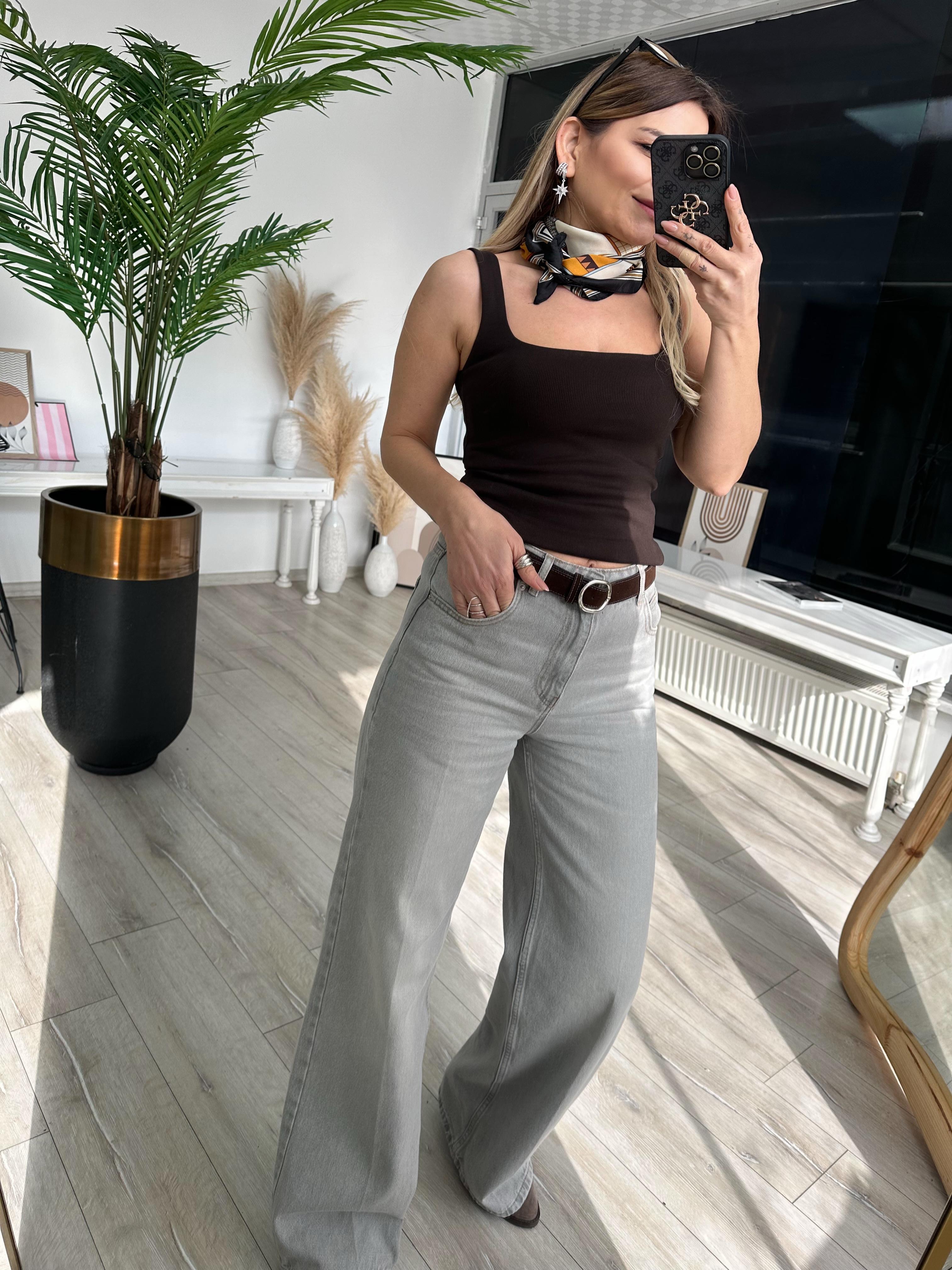 DLV Gri Kemerli Jean 