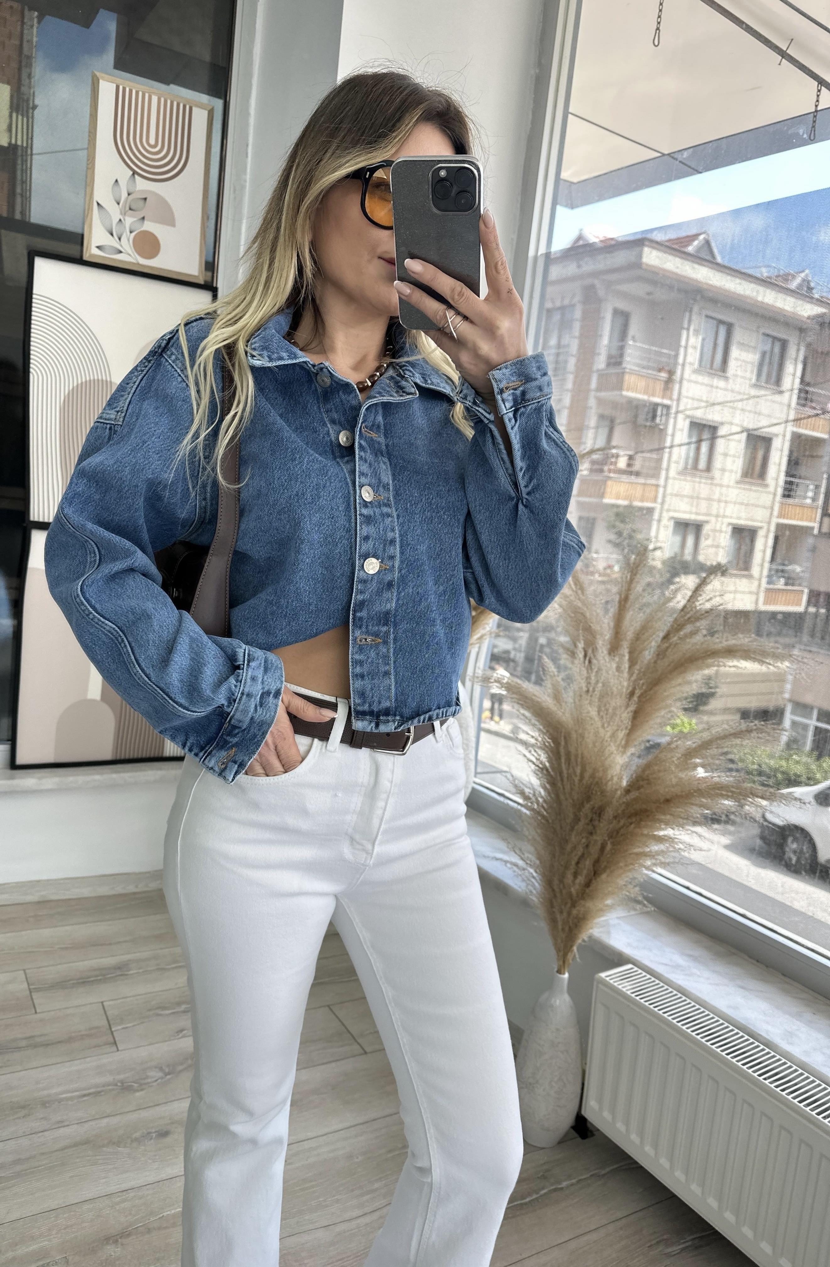 DLV Mavi Jean Ceket