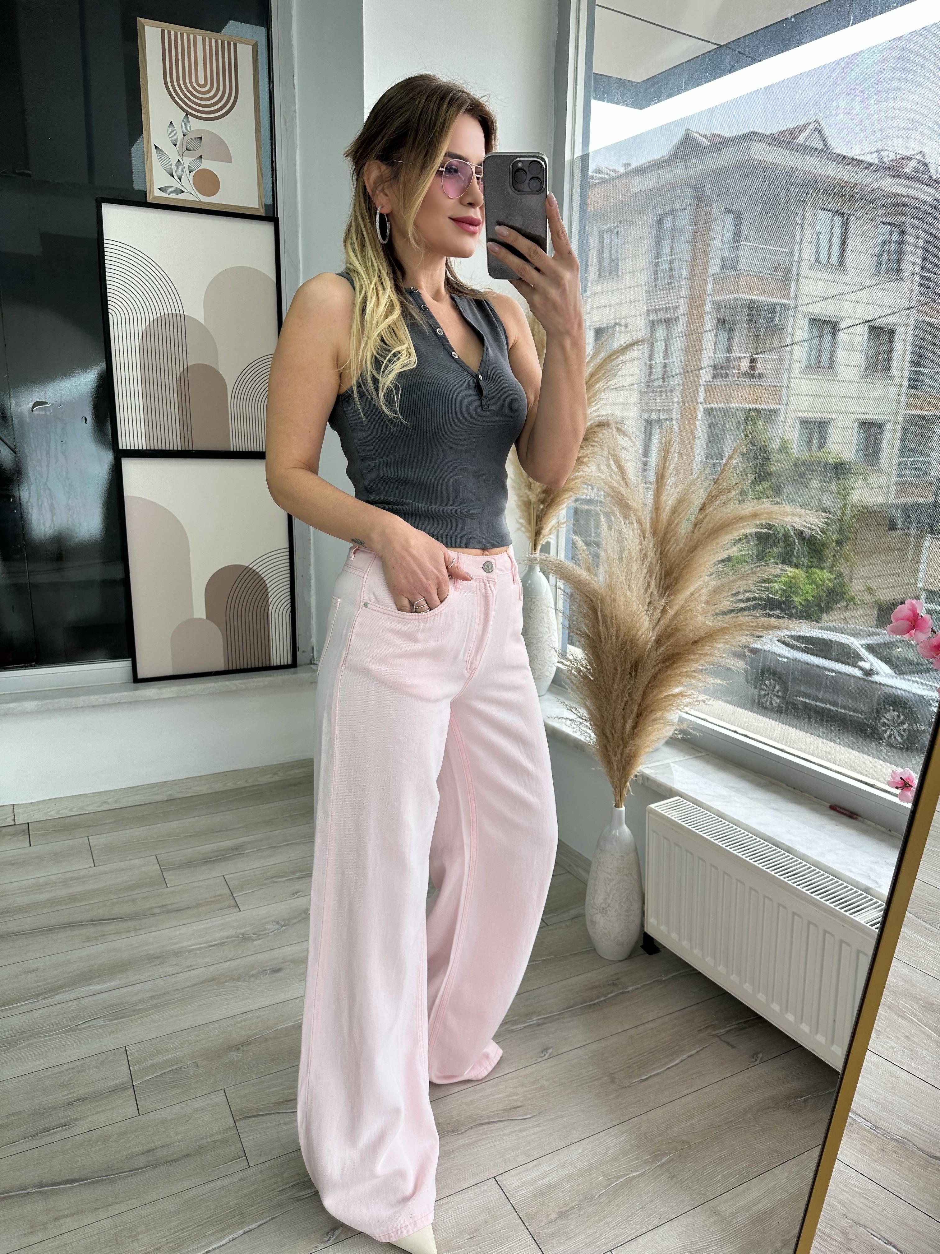 Dlv Pembe Pamuklu Jean 