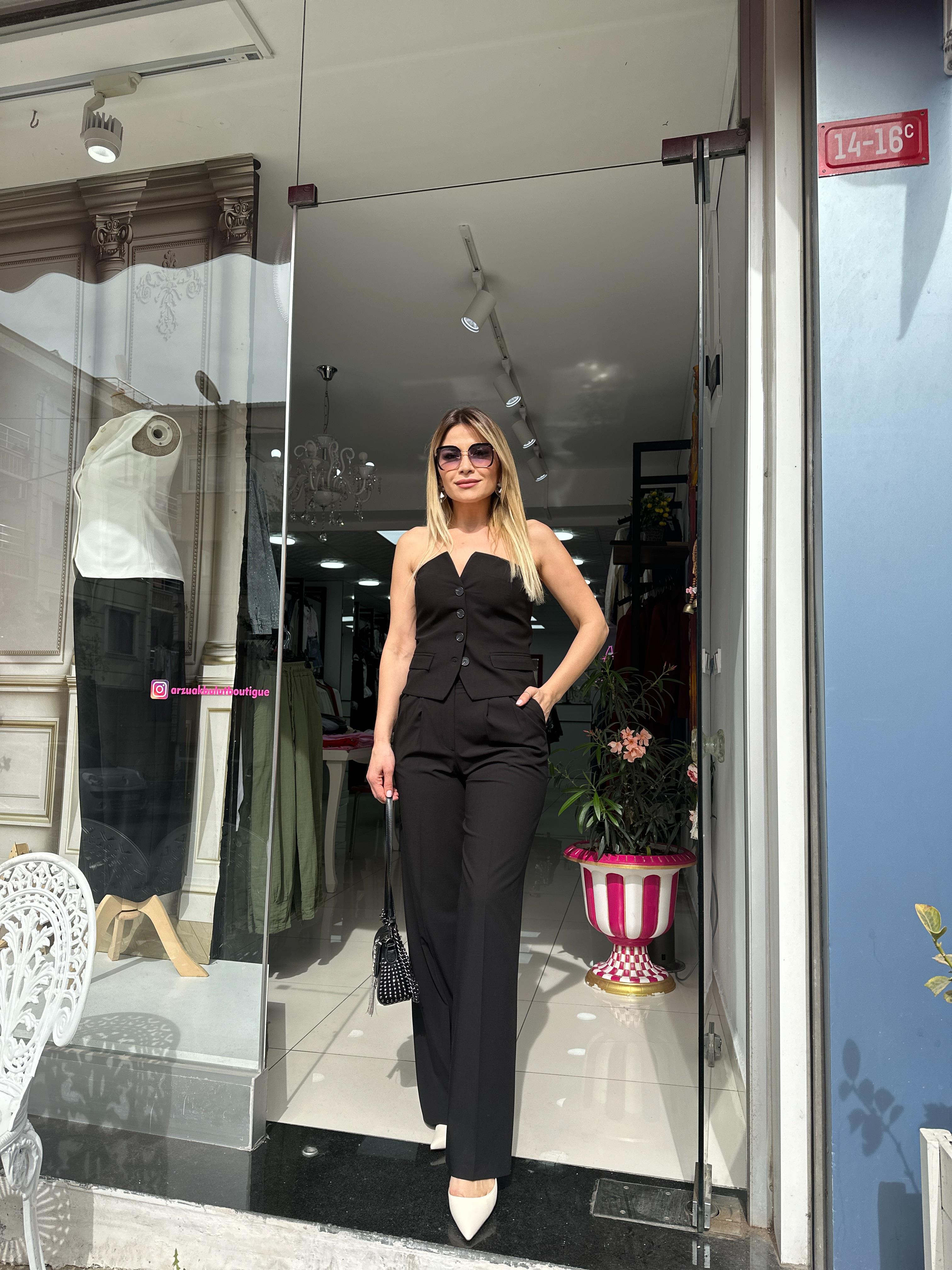 DLV Siyah Beli Ayarlanabilir Pantolon