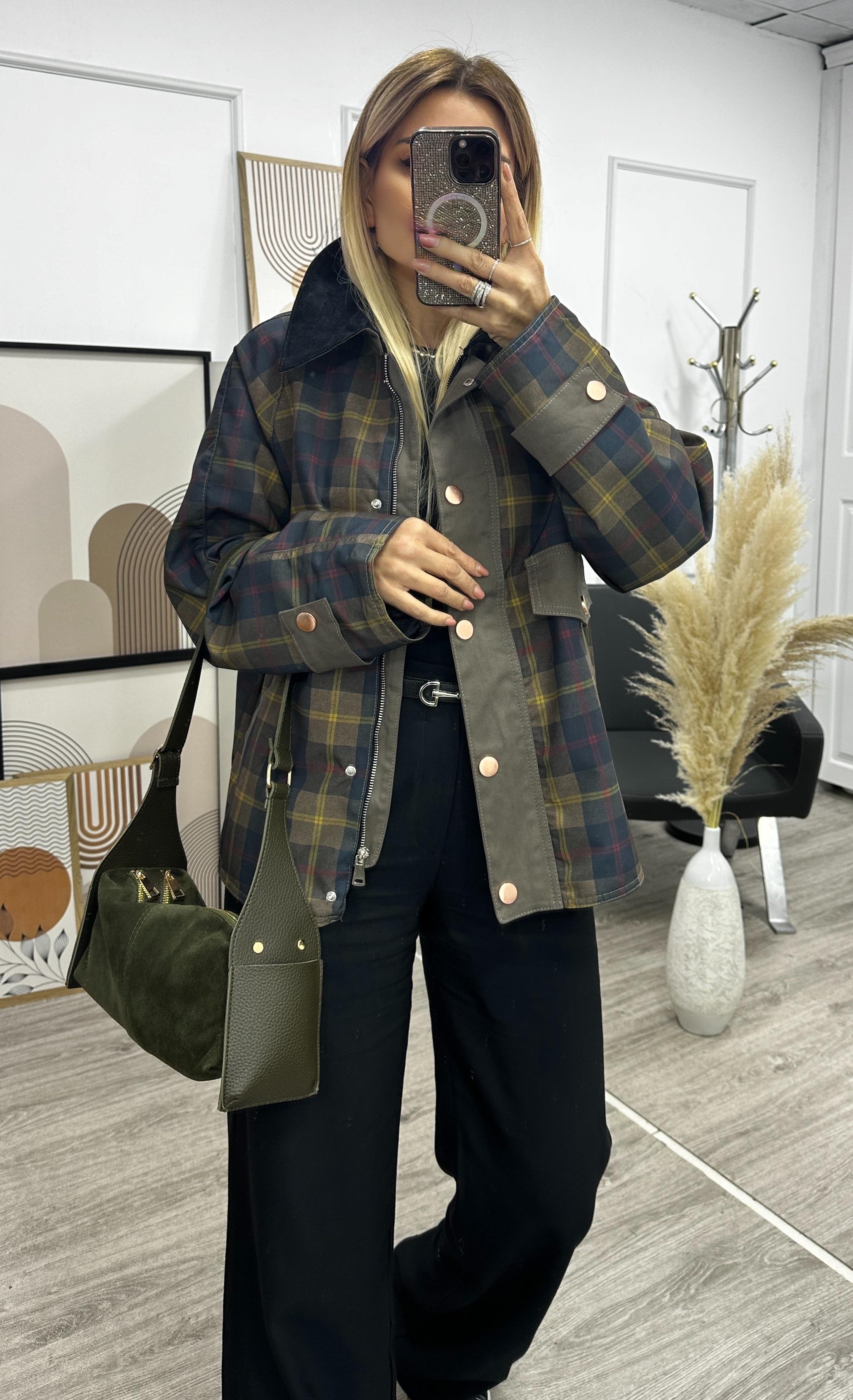 Ekoseli Premium Mevsimlik Mont 