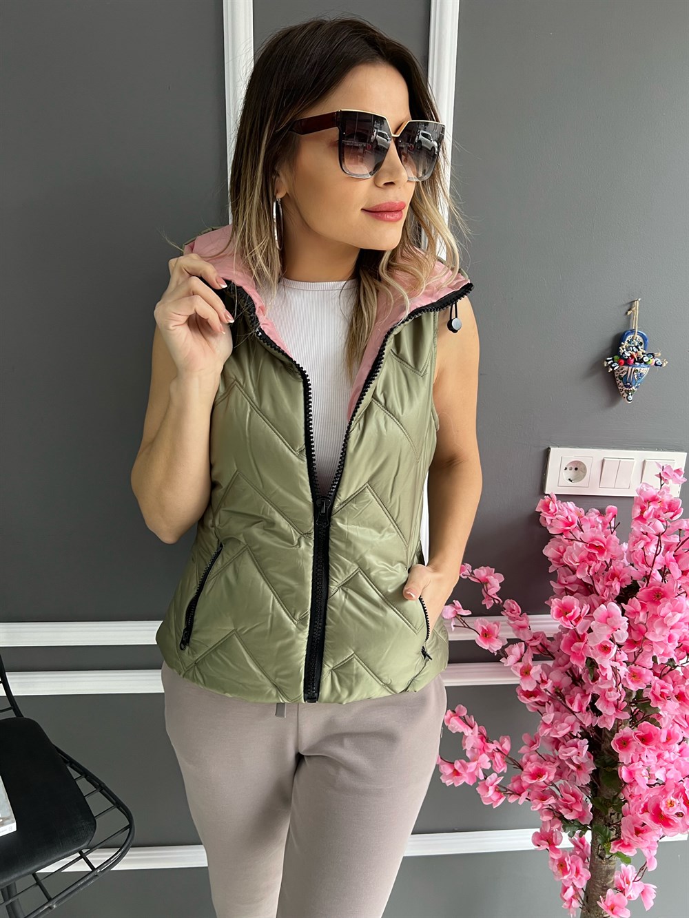 FC Pembe Astarlı Yeşil Yelek