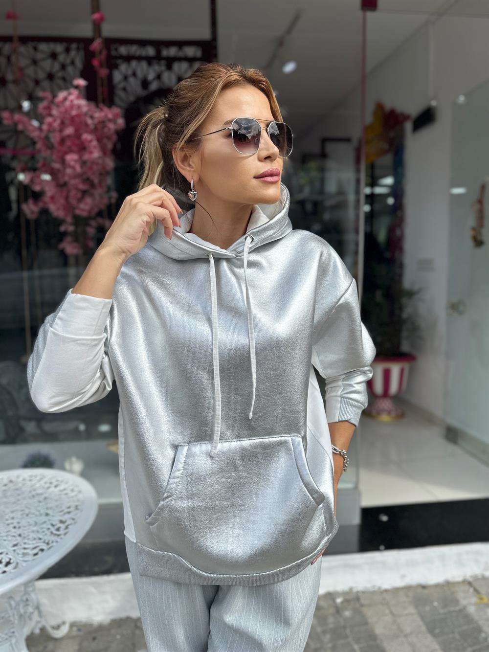 Gümüş Varaklı Sweat