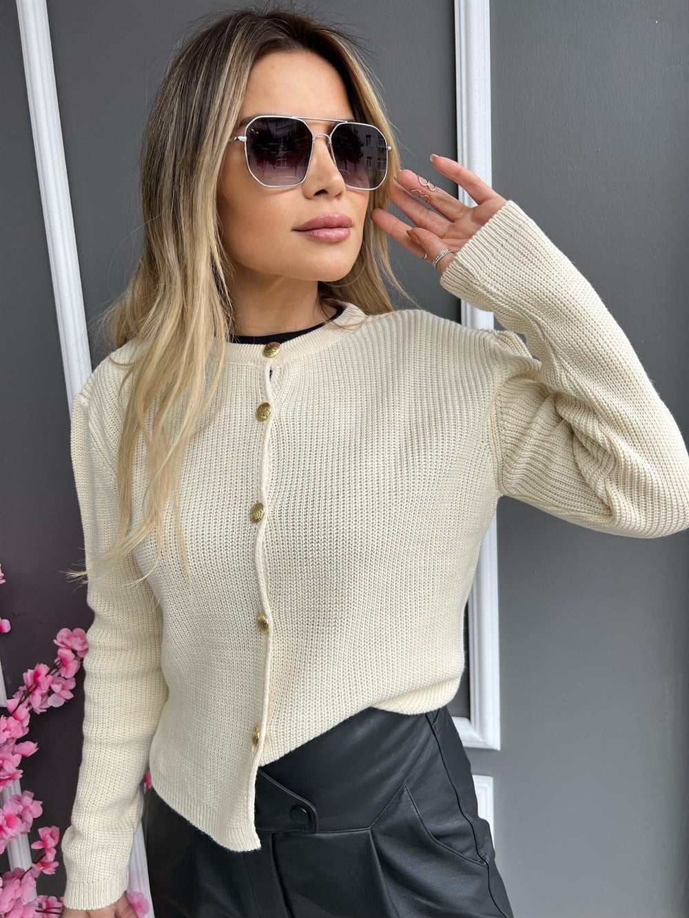 HF Gold Düğme Triko