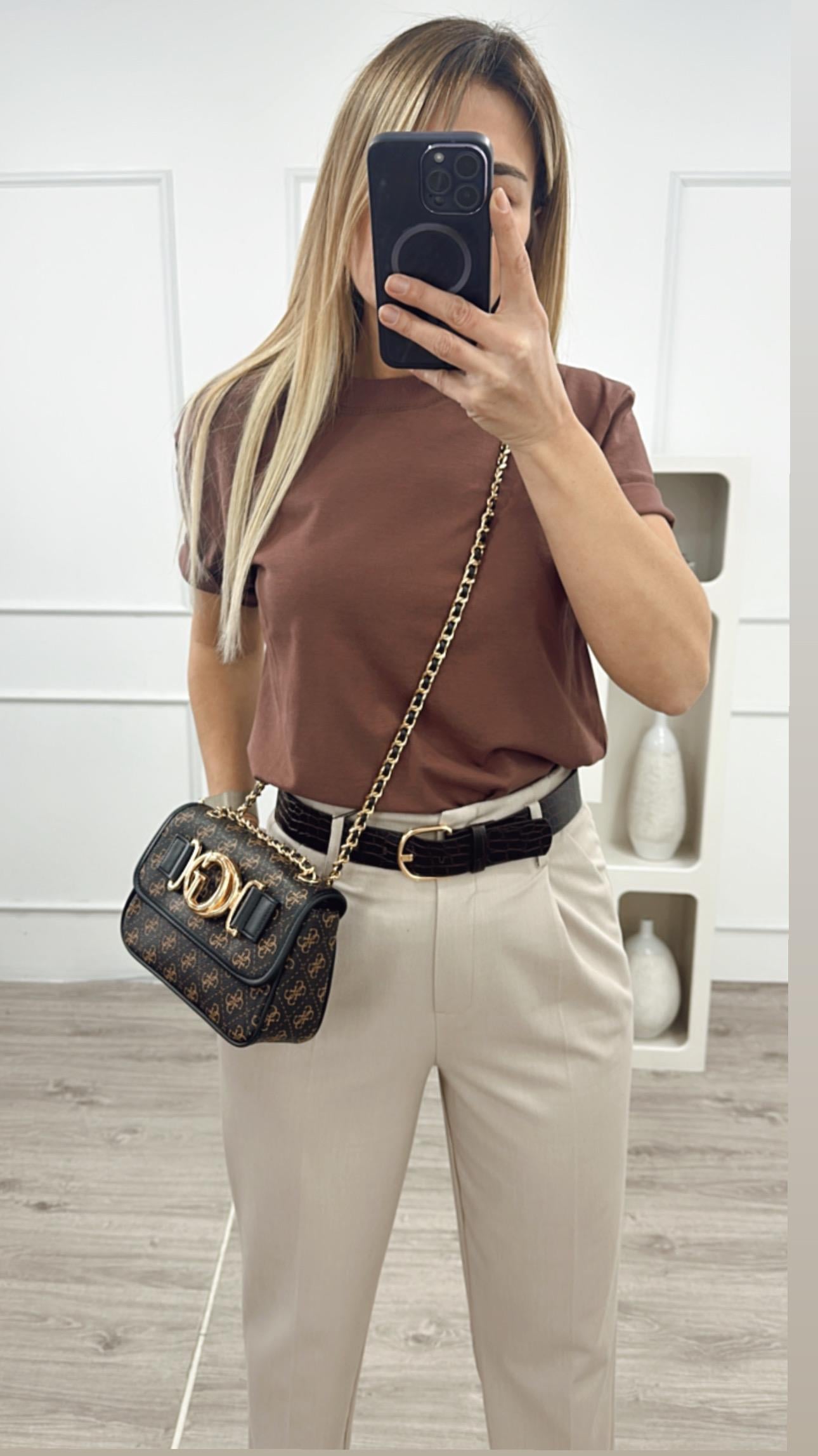 Kabartmalı Kemerli Havuç Fit Pantolon