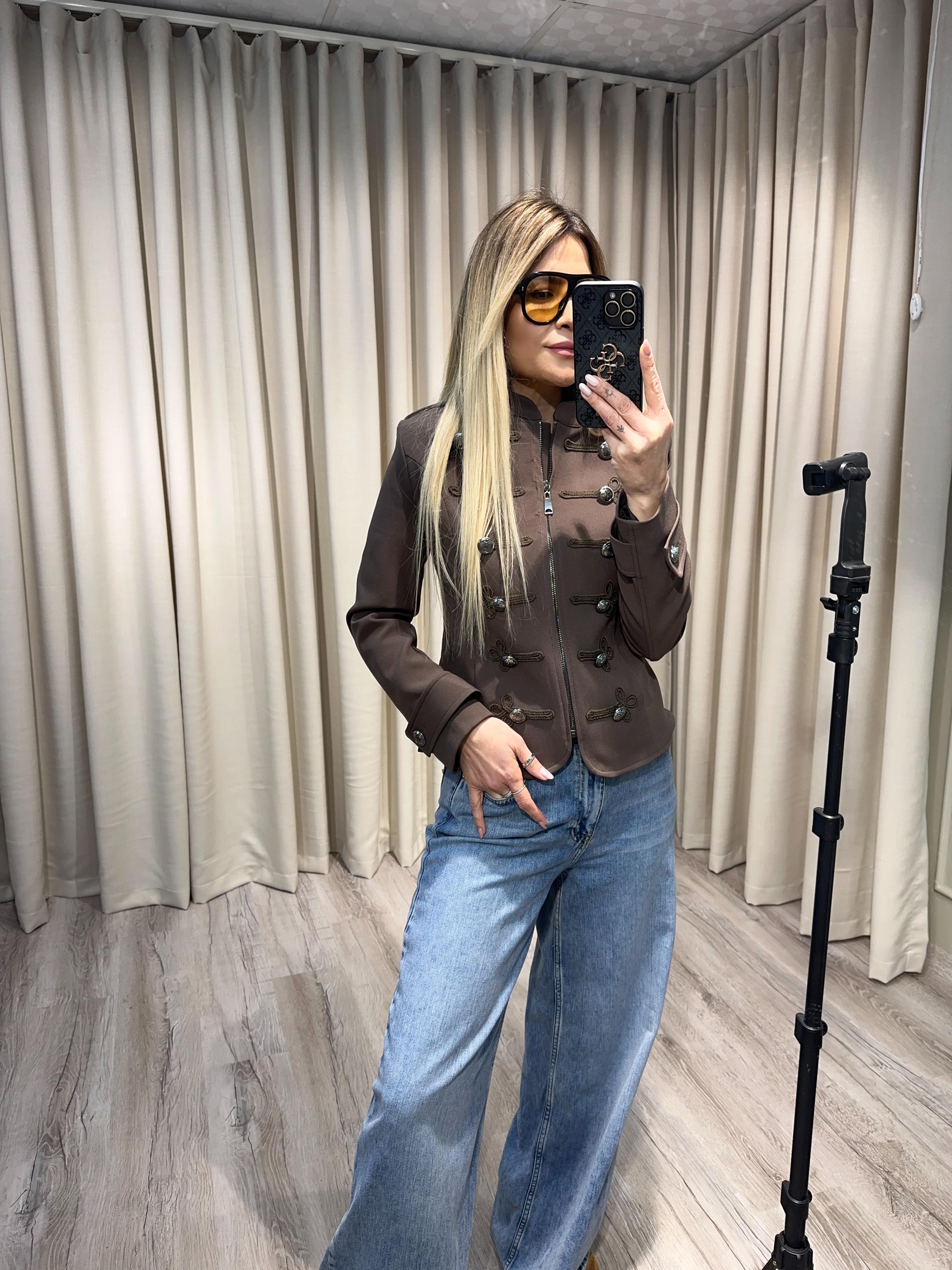 Kahve Apoletli Ceket