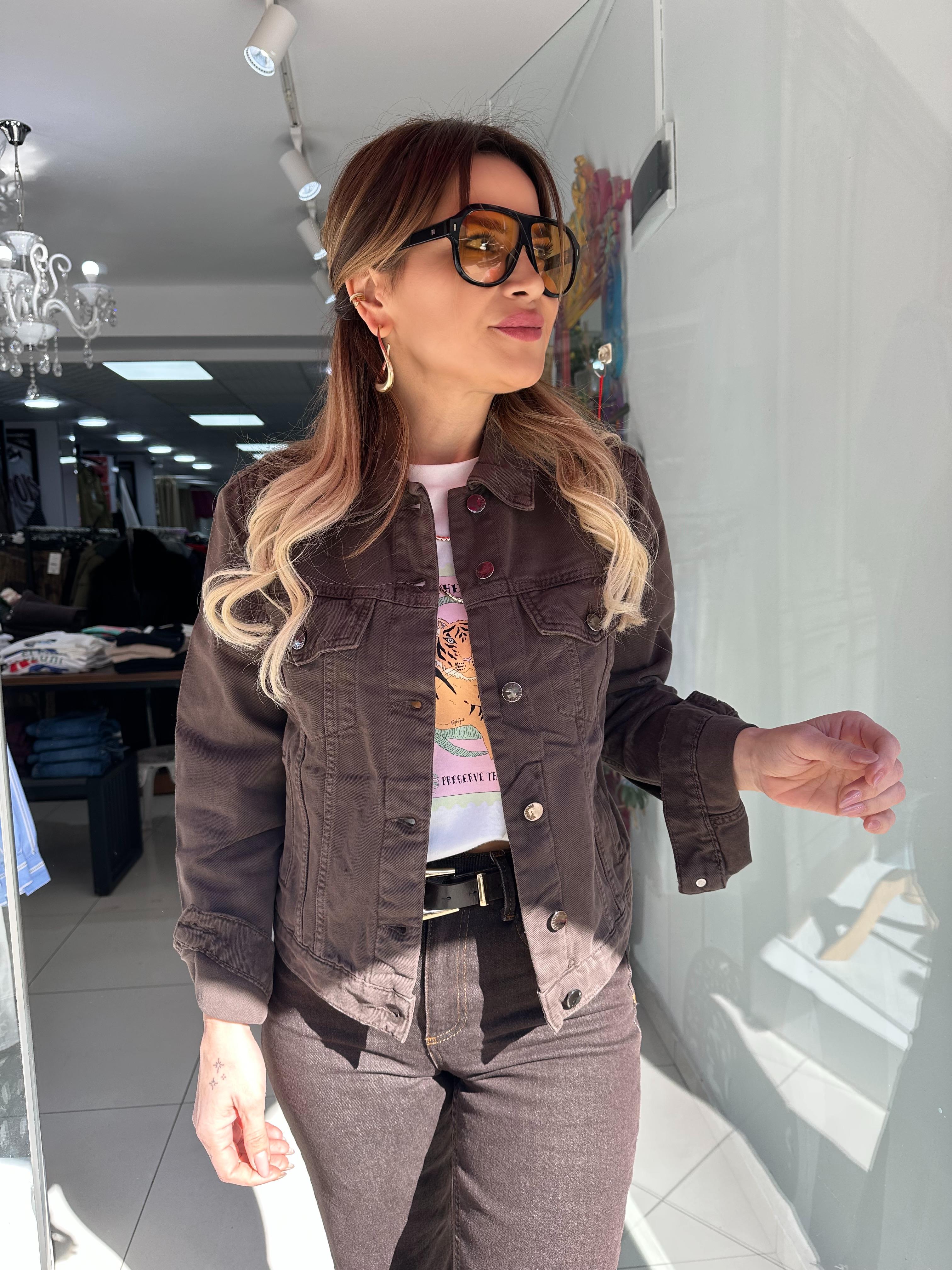 Kahverengi Denim Ceket 