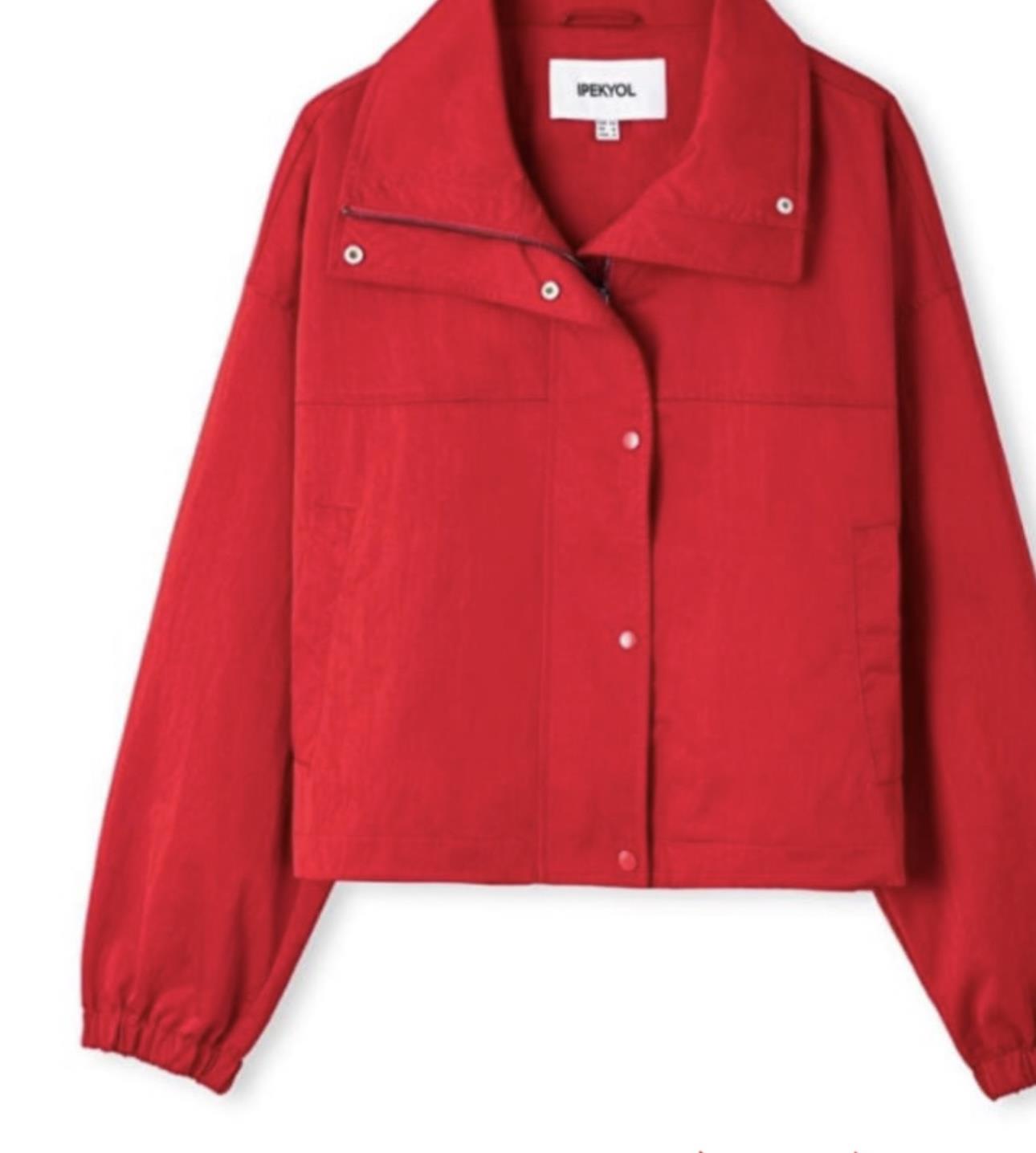 Kırmızı Kısa Trenç 