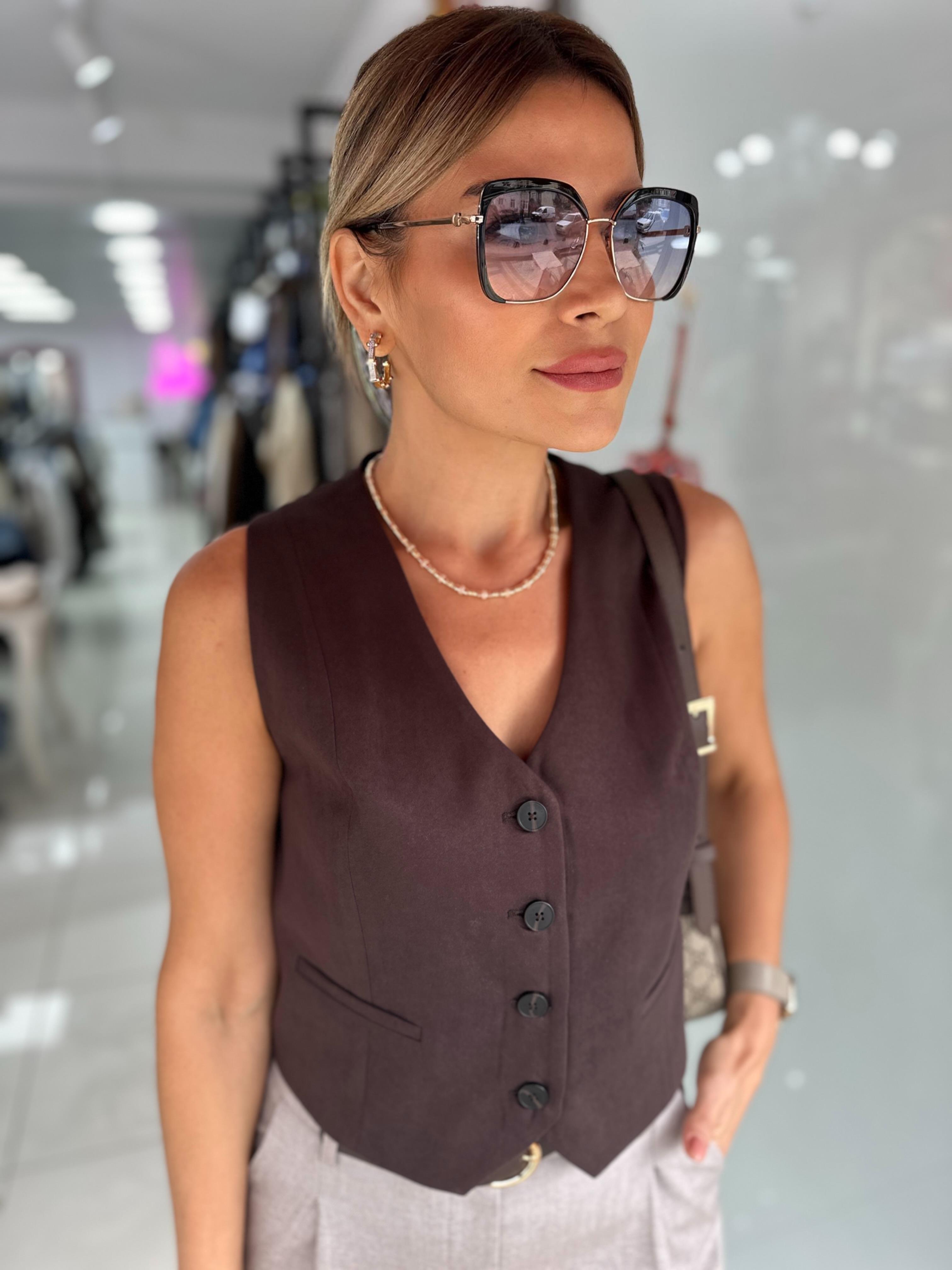 Koyu Kahve Süet Yelek