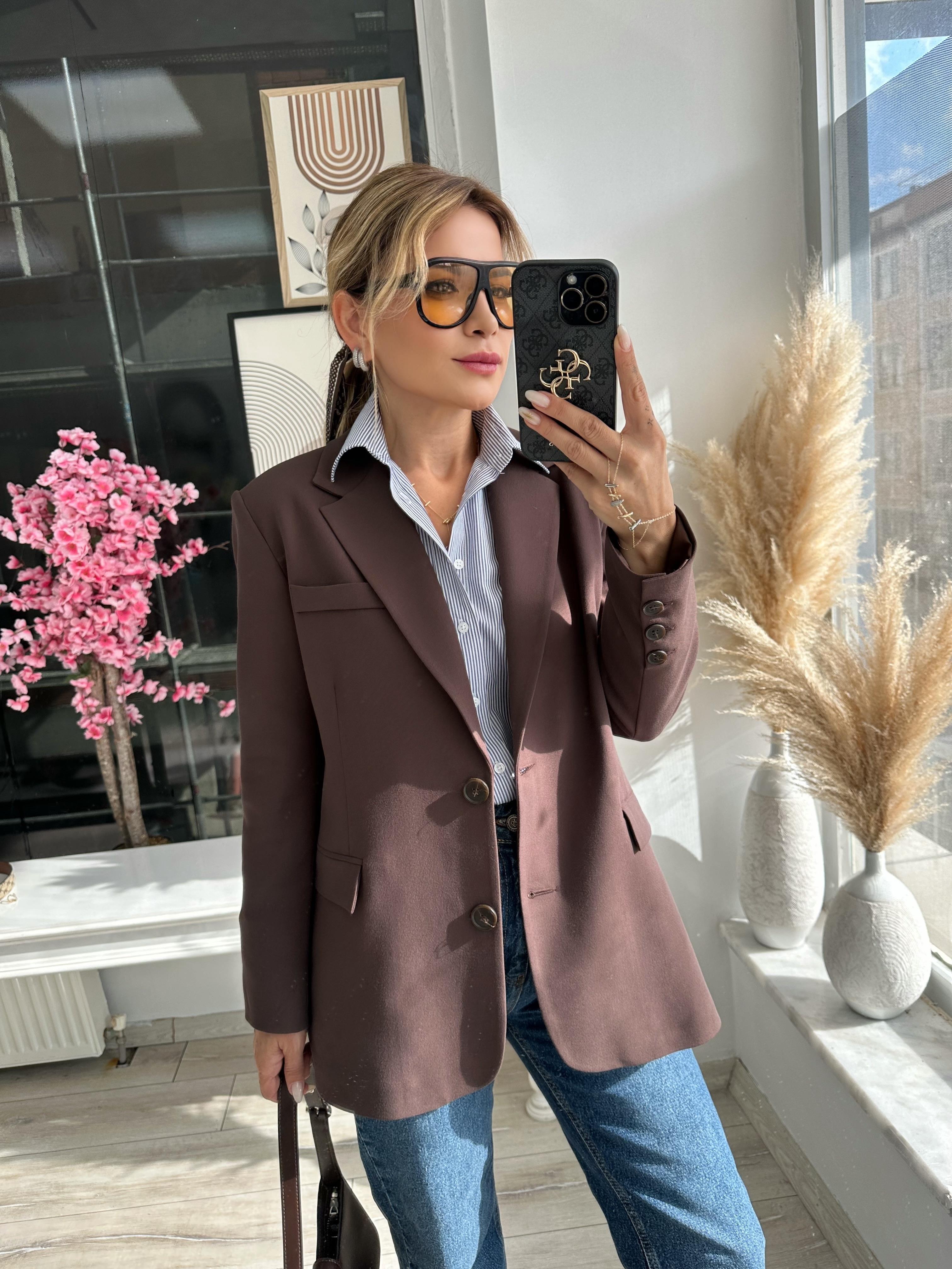 KR Kahverengi Blazer