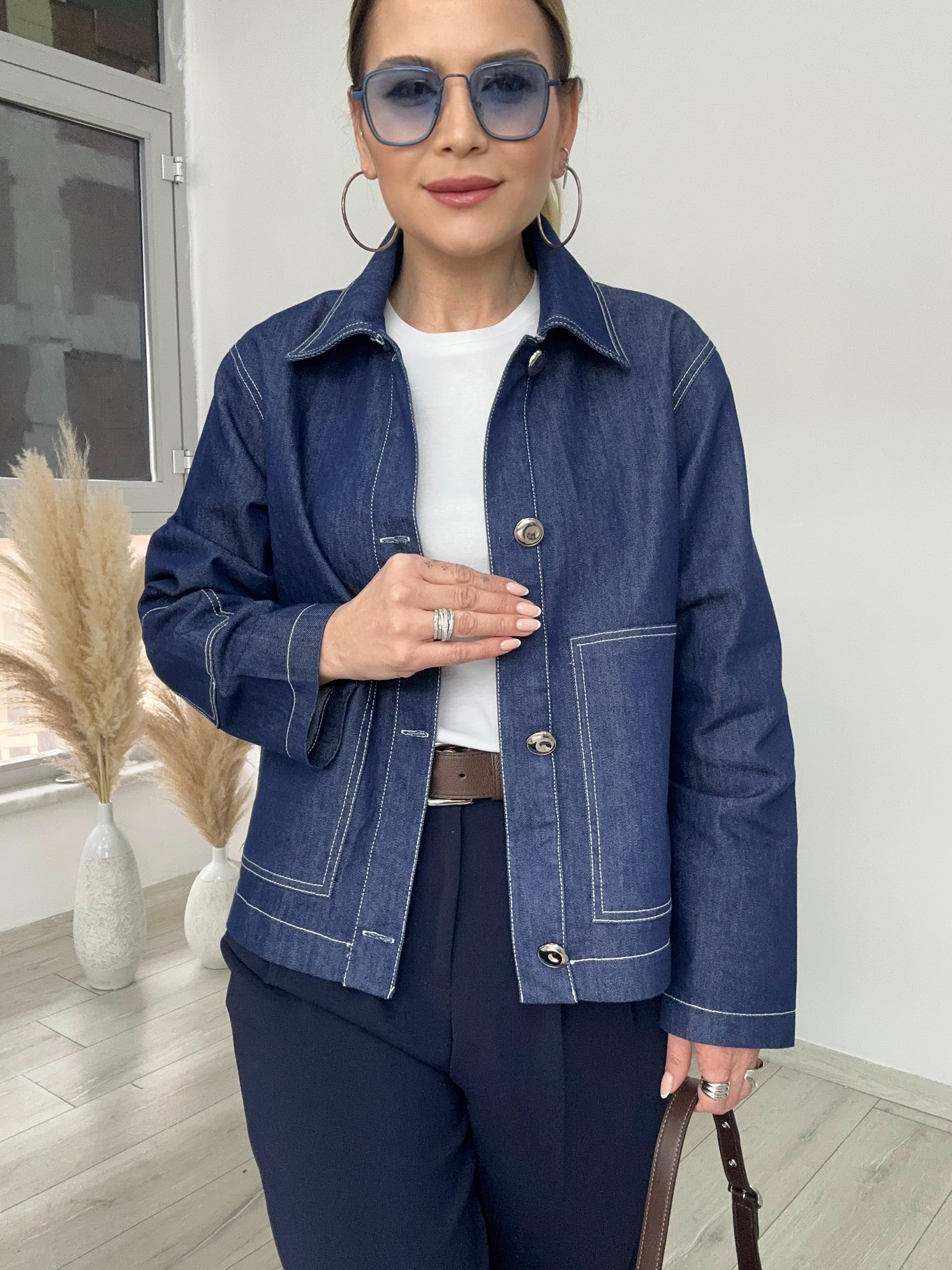 Lacivert Denim Ceket 