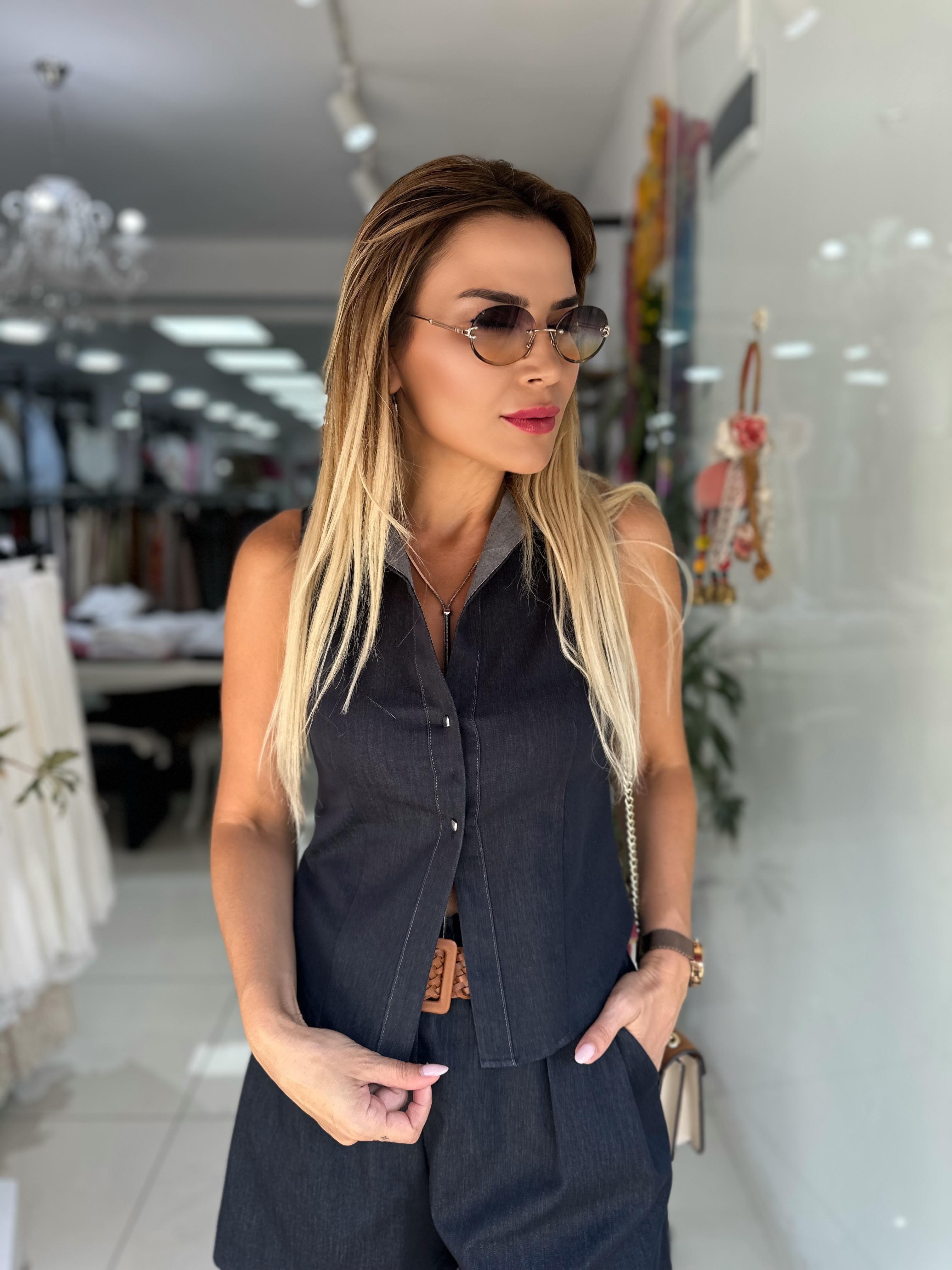 Lacivert Kolsuz Gömlek