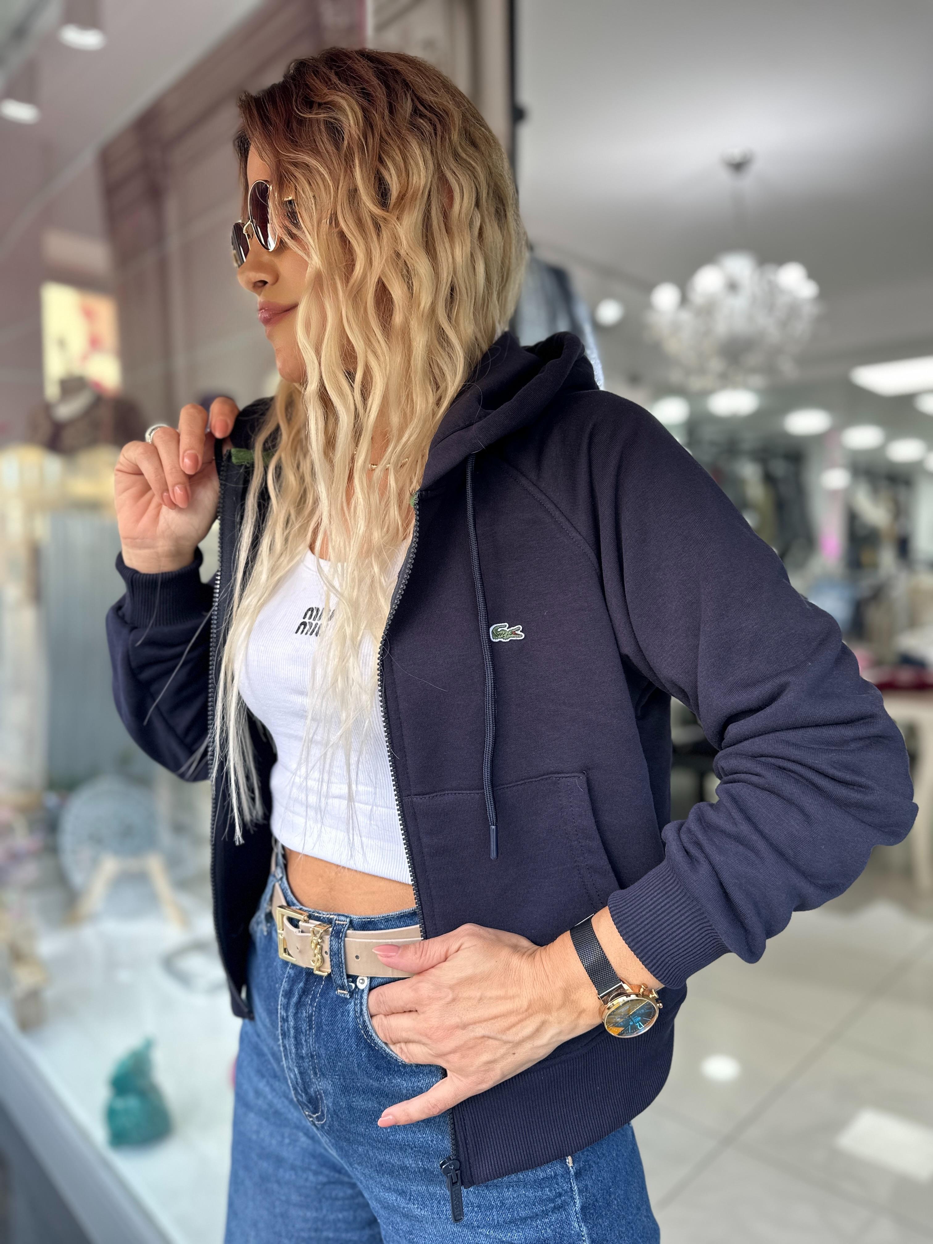 Lacivert Nakışlı Üçiplik Şardonsuz Sweat