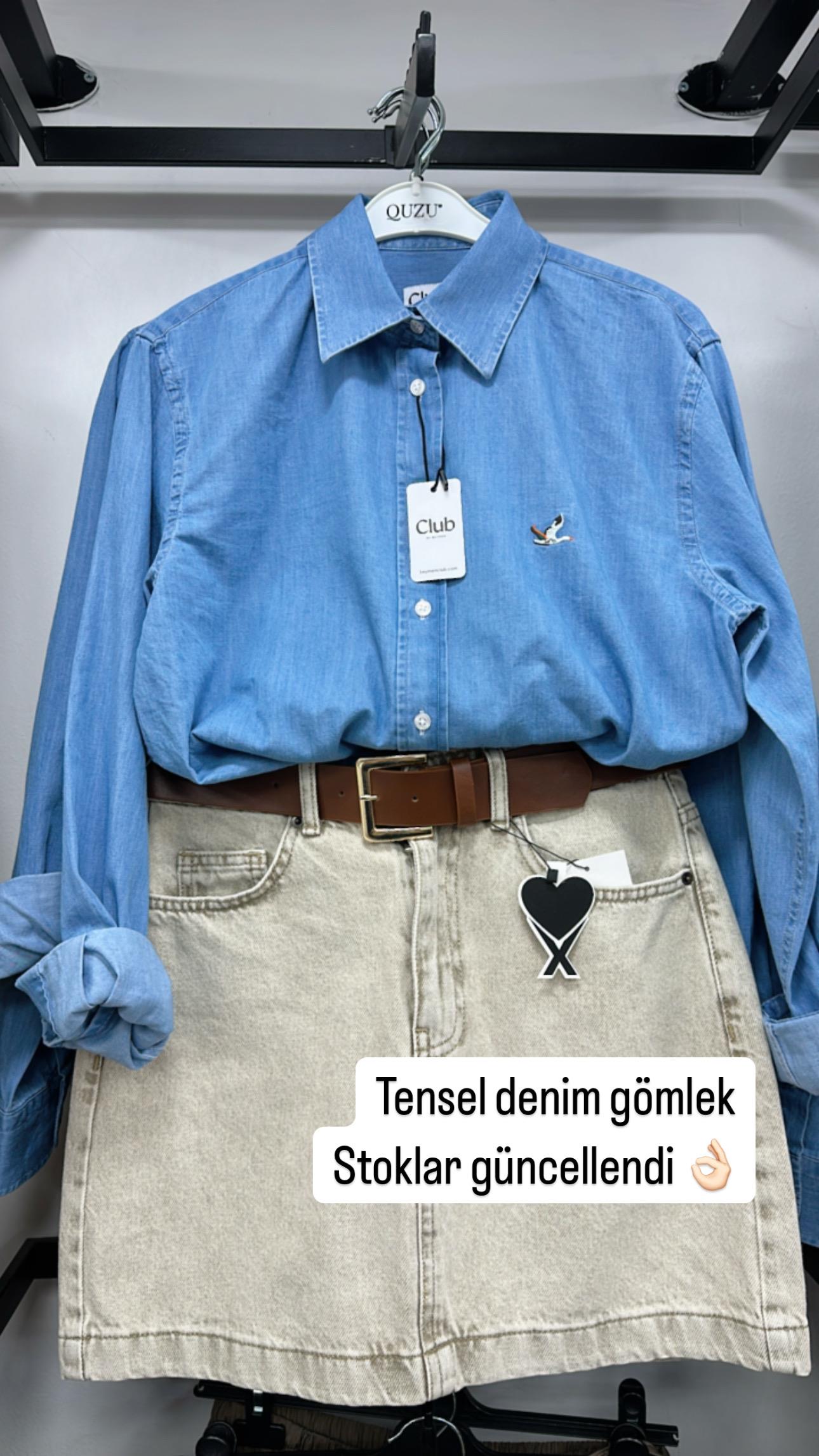 Mavi Tensel Denim Gömlek 
