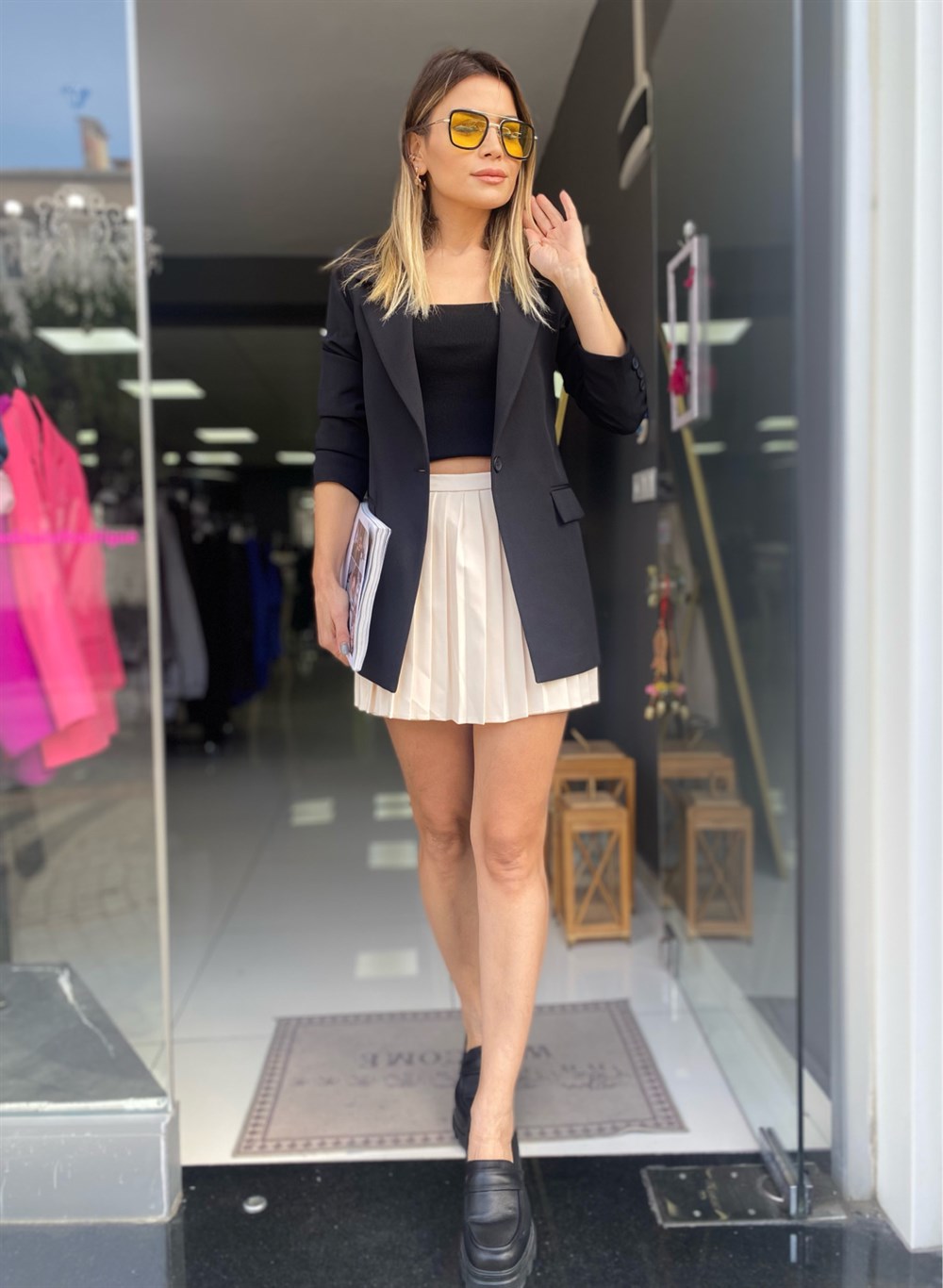 MC Tek Düğme Siyah Blazer