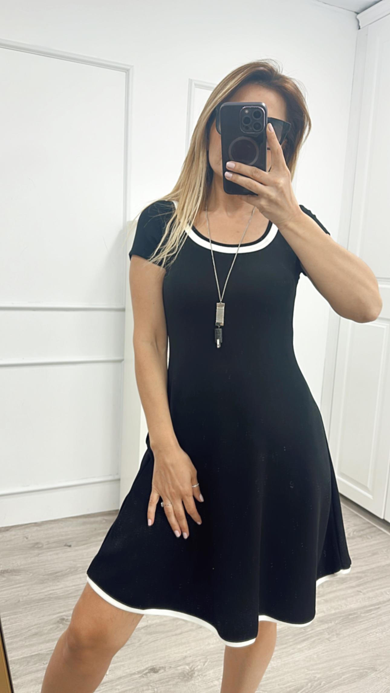 Modal Kumaş Siyah Elbise