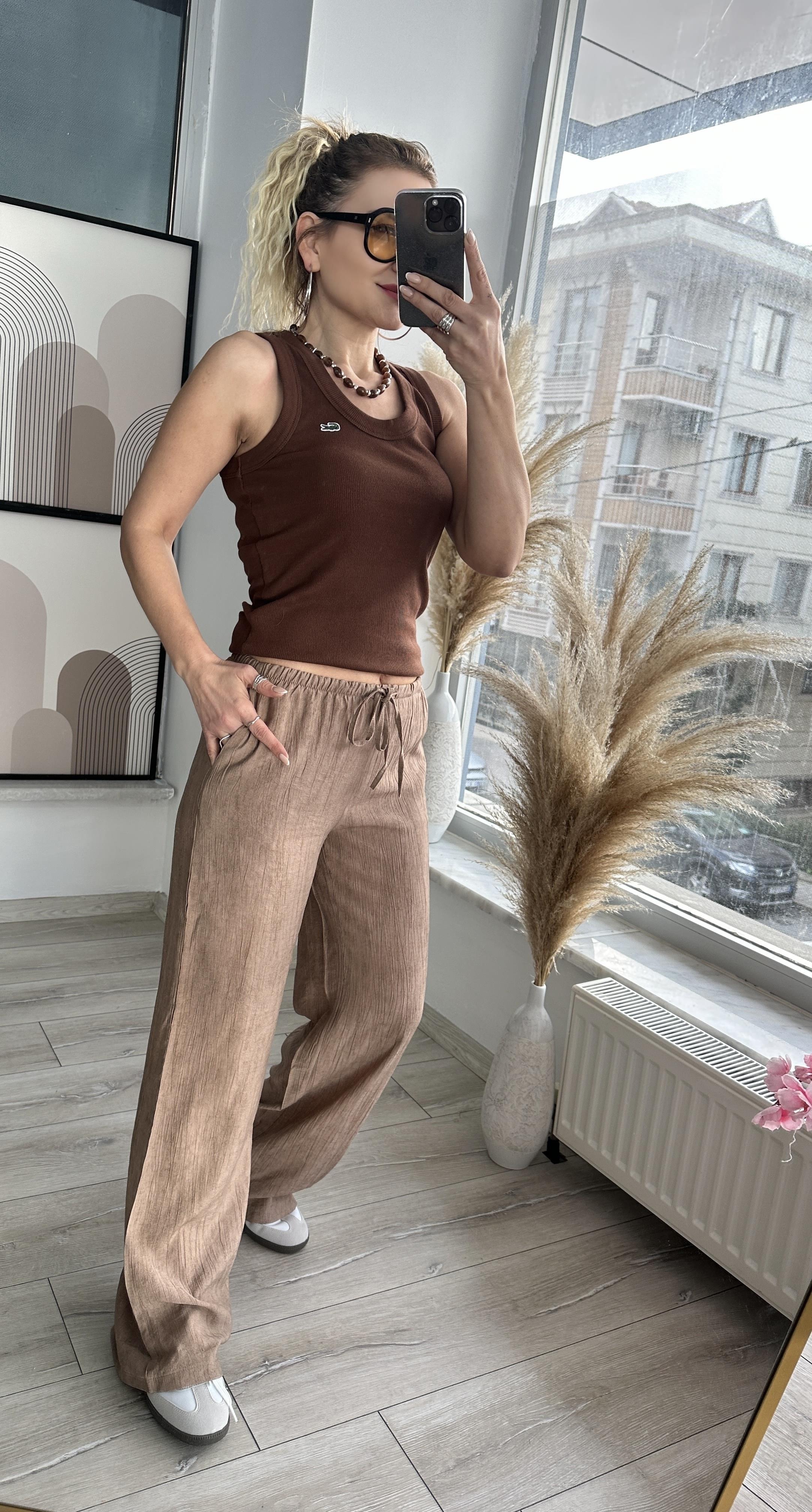 MSM Kahve Beli Lastikli Pantolon