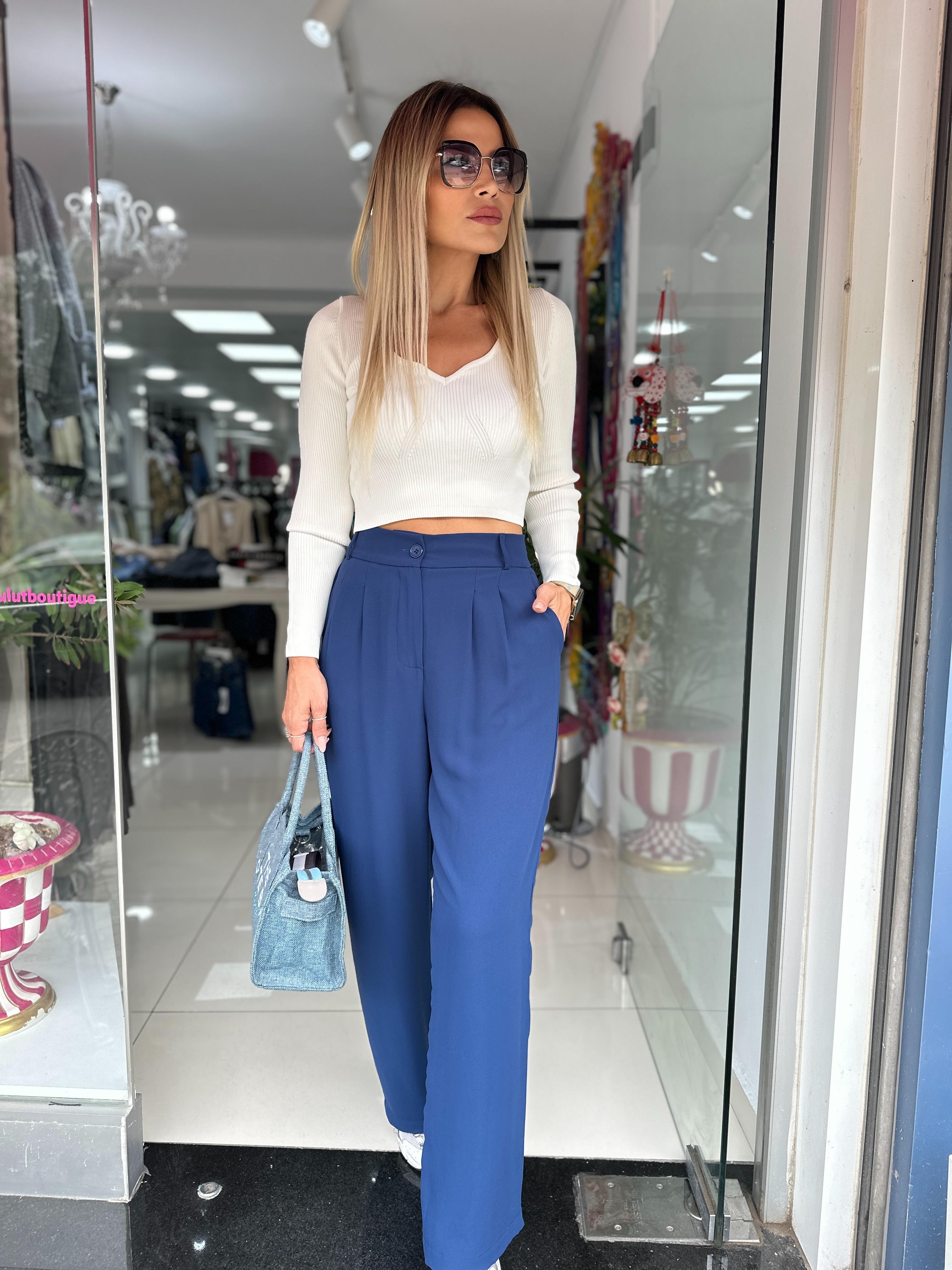 MSM Lacivert Beli Lastikli Palazzo