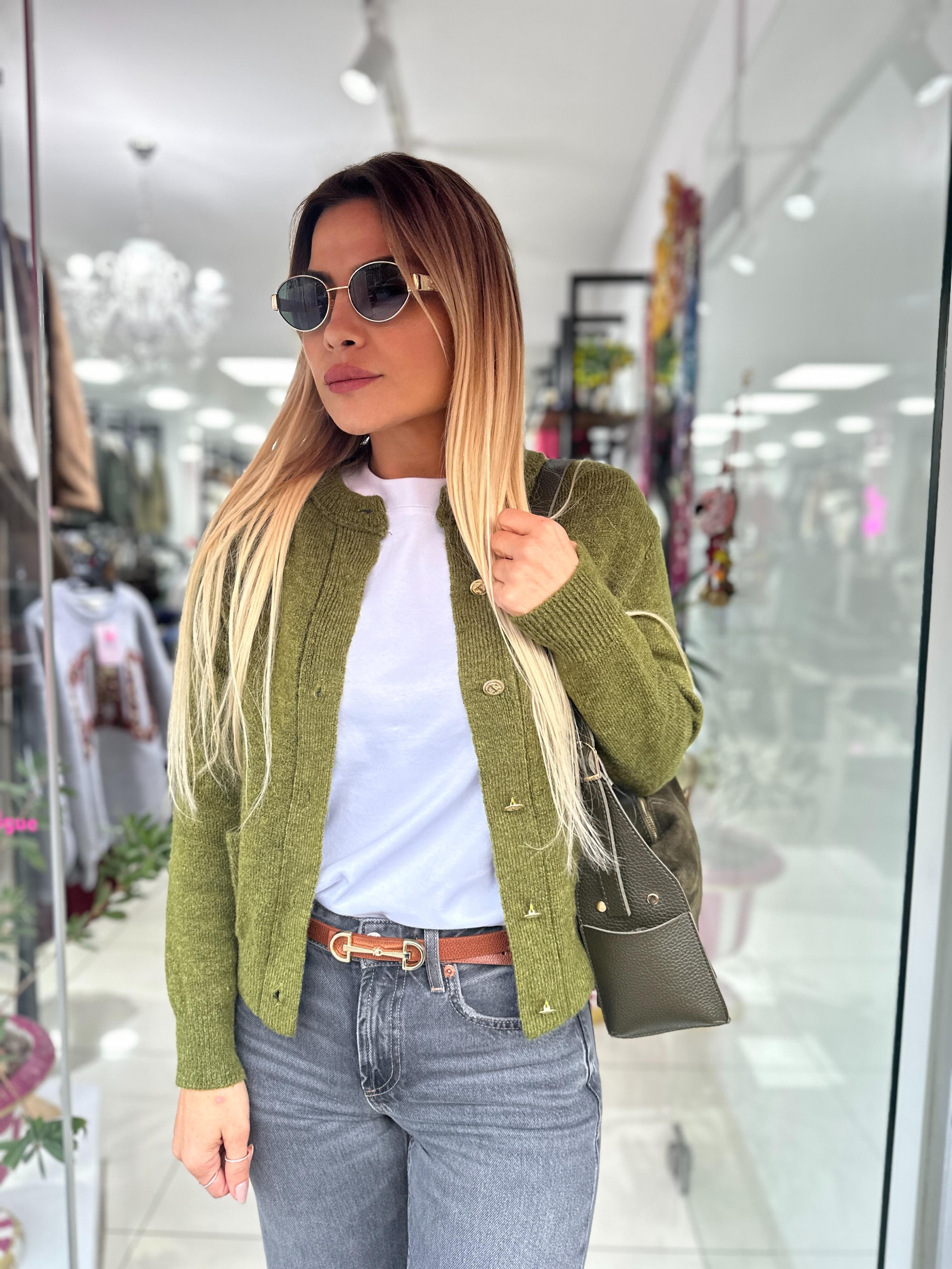 MSM Yeşil Triko Hırka 