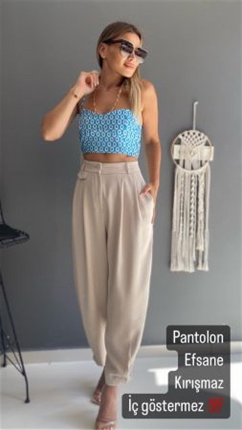 NM Paça Detay Bej Pantolon