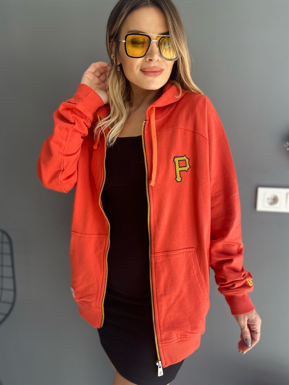 NWE Turuncu Fermuarlı Sweat