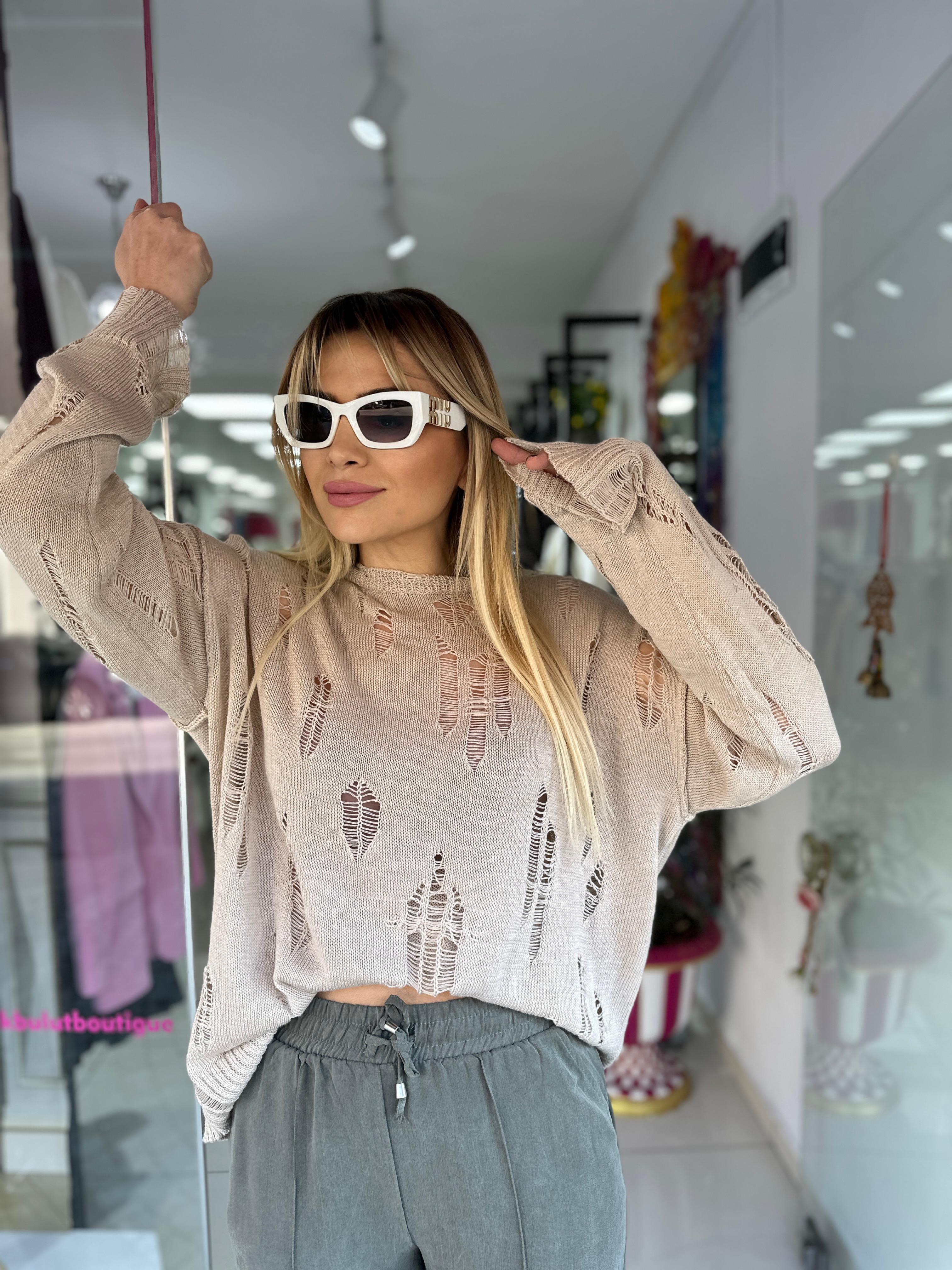 ORJ Bej Ajurlu Triko