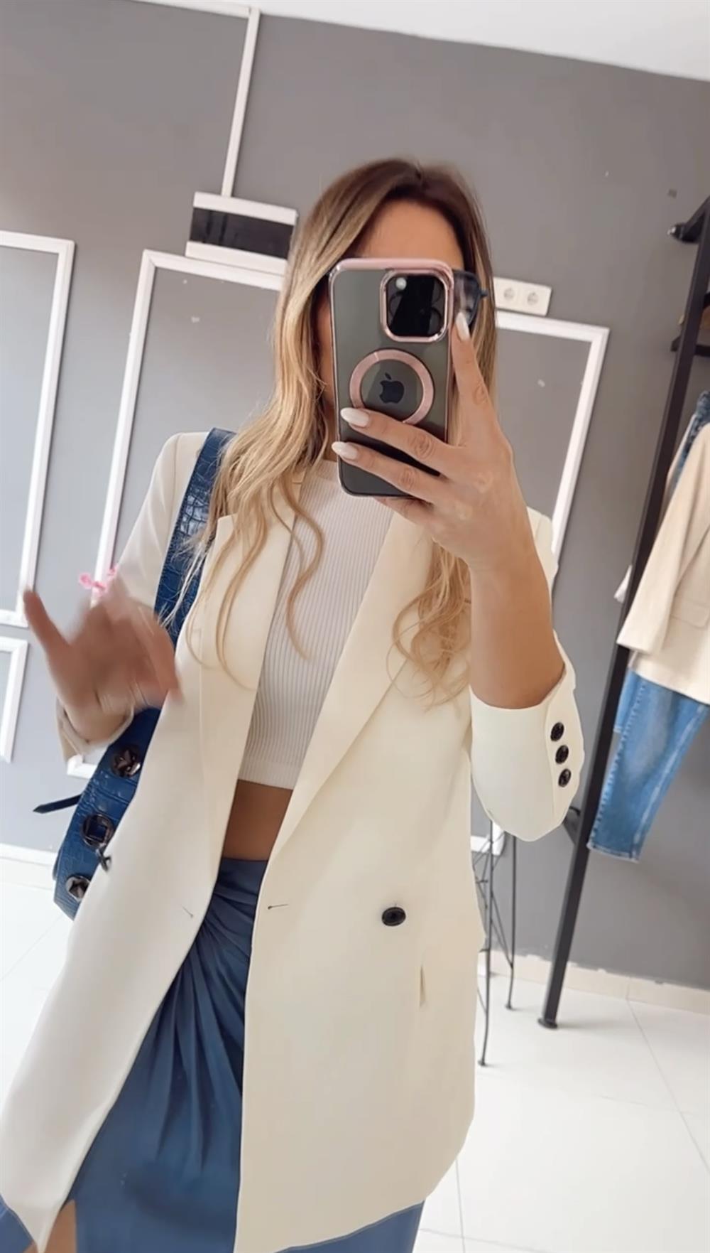 ORJ BNVL Ekru Blazer Ceket