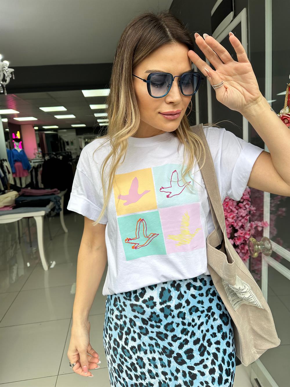 ORJ BY Beyaz Baskılı Tshirt
