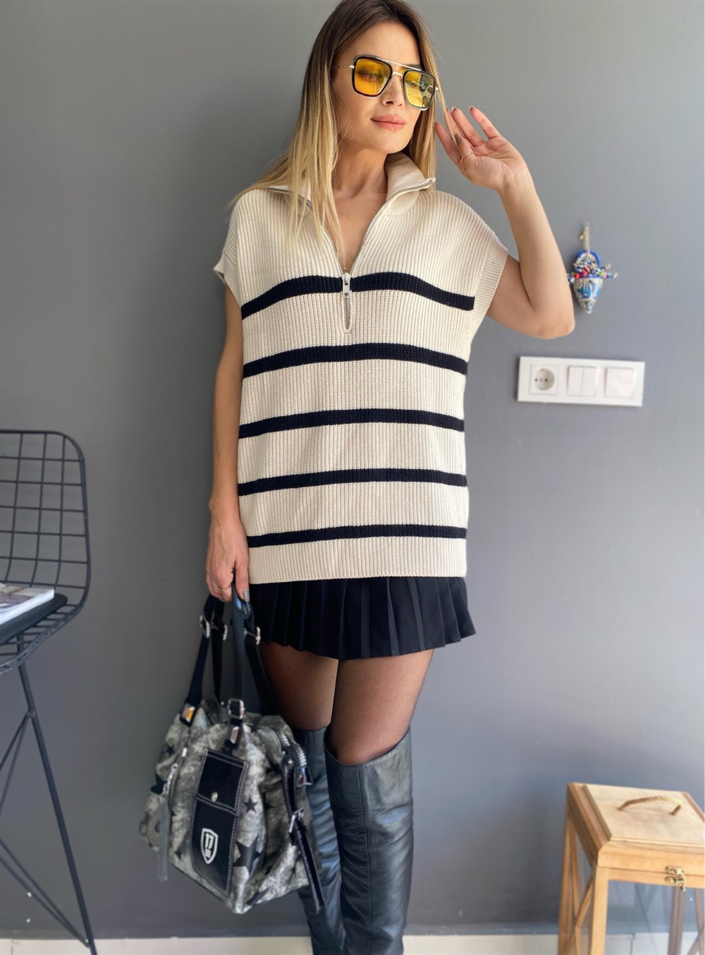 ORJ Çizgili Süveter