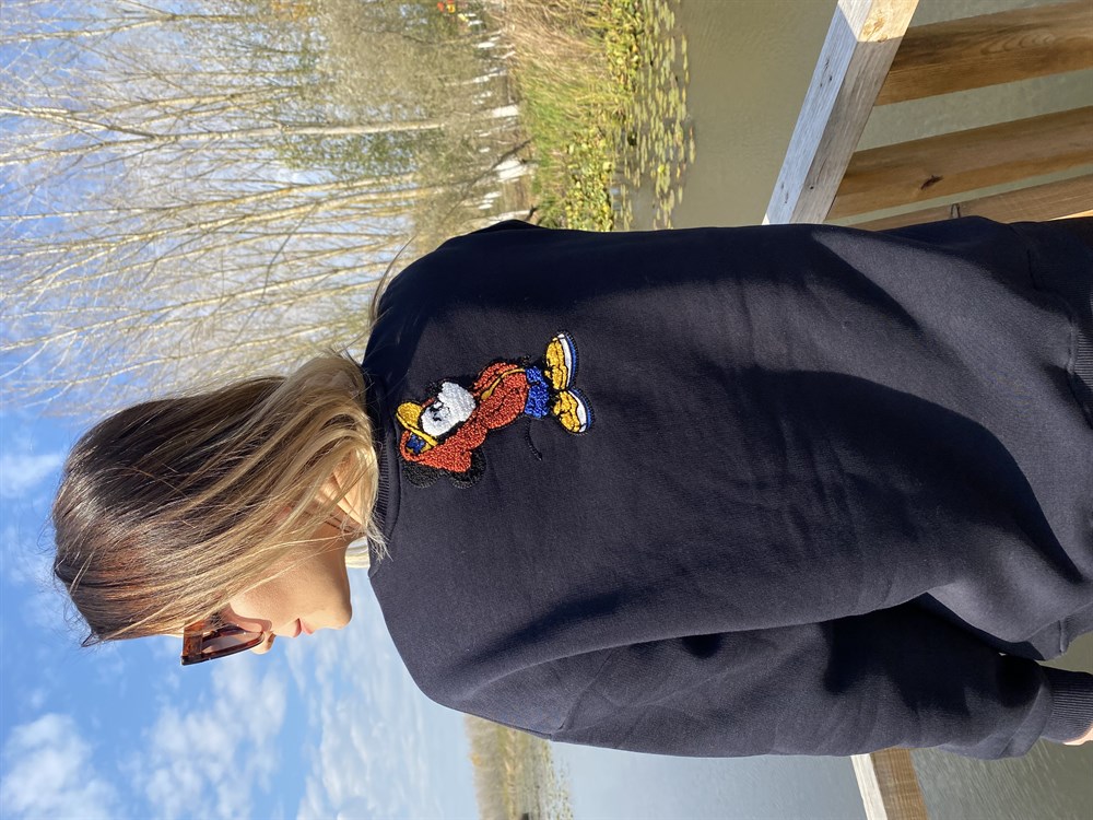 ORJ Mickey Nakış Siyah Sweat