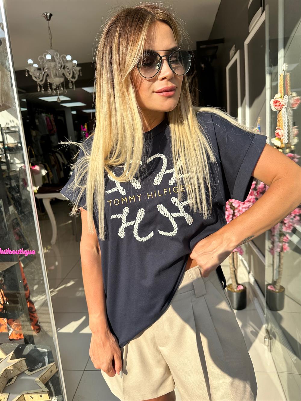 ORJ TMY Lacivert Nakışlı Tshirt