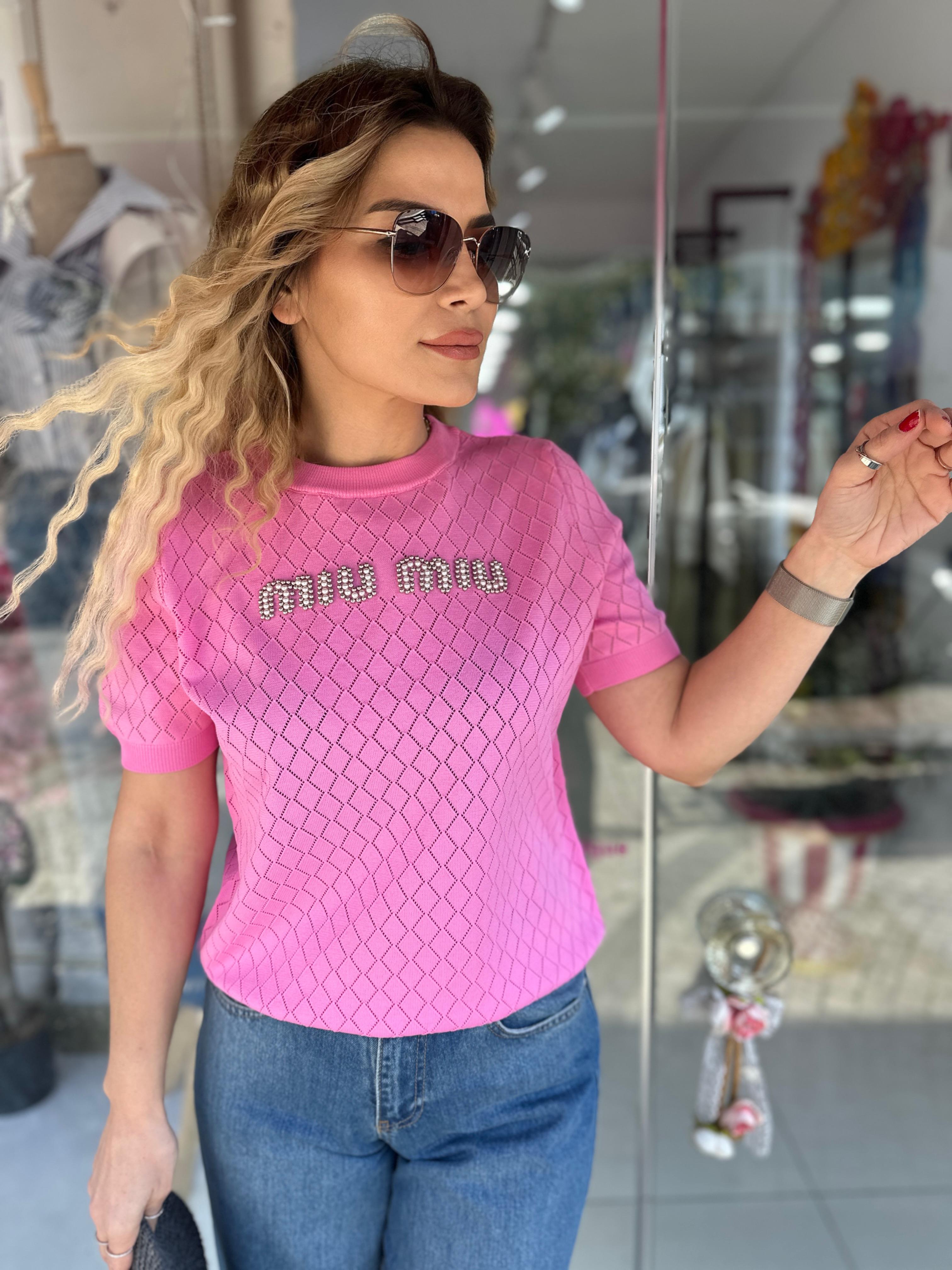 Pembe İnci Detaylı Triko 