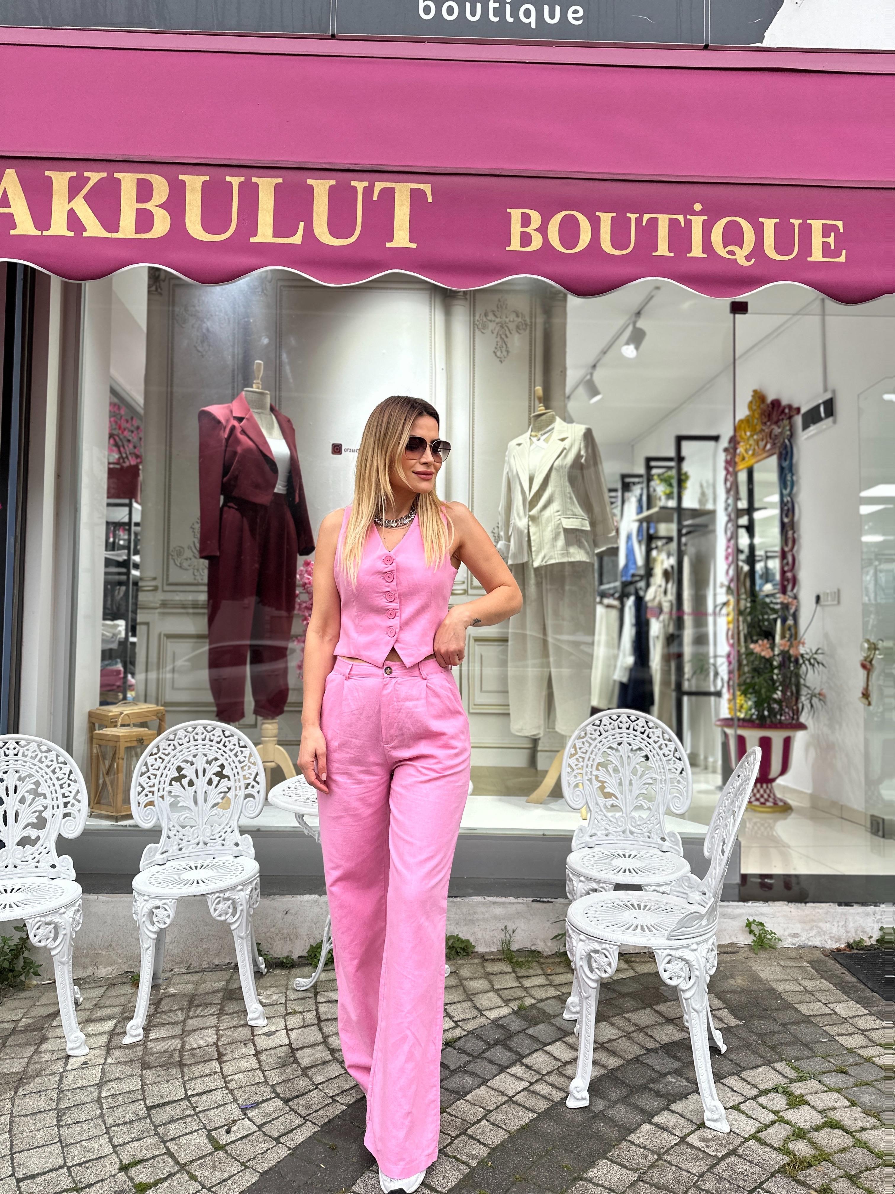 Pembe Keten Palazzo 