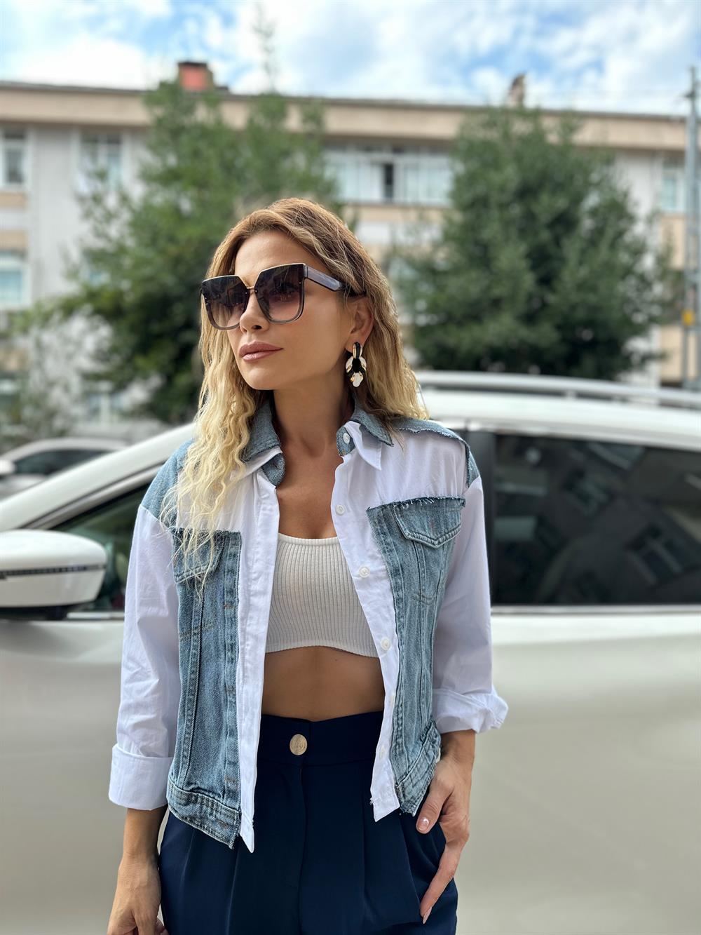 Poplin Mix Jean Ceket 