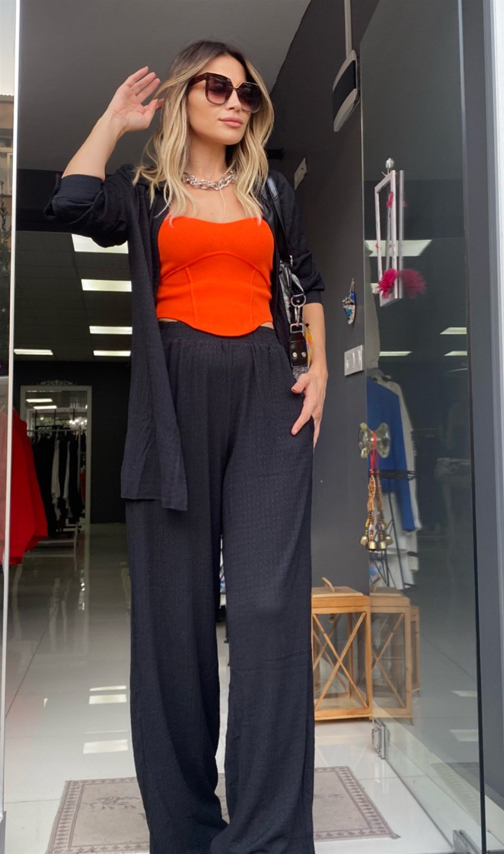 QZ Siyah Gofre Takım