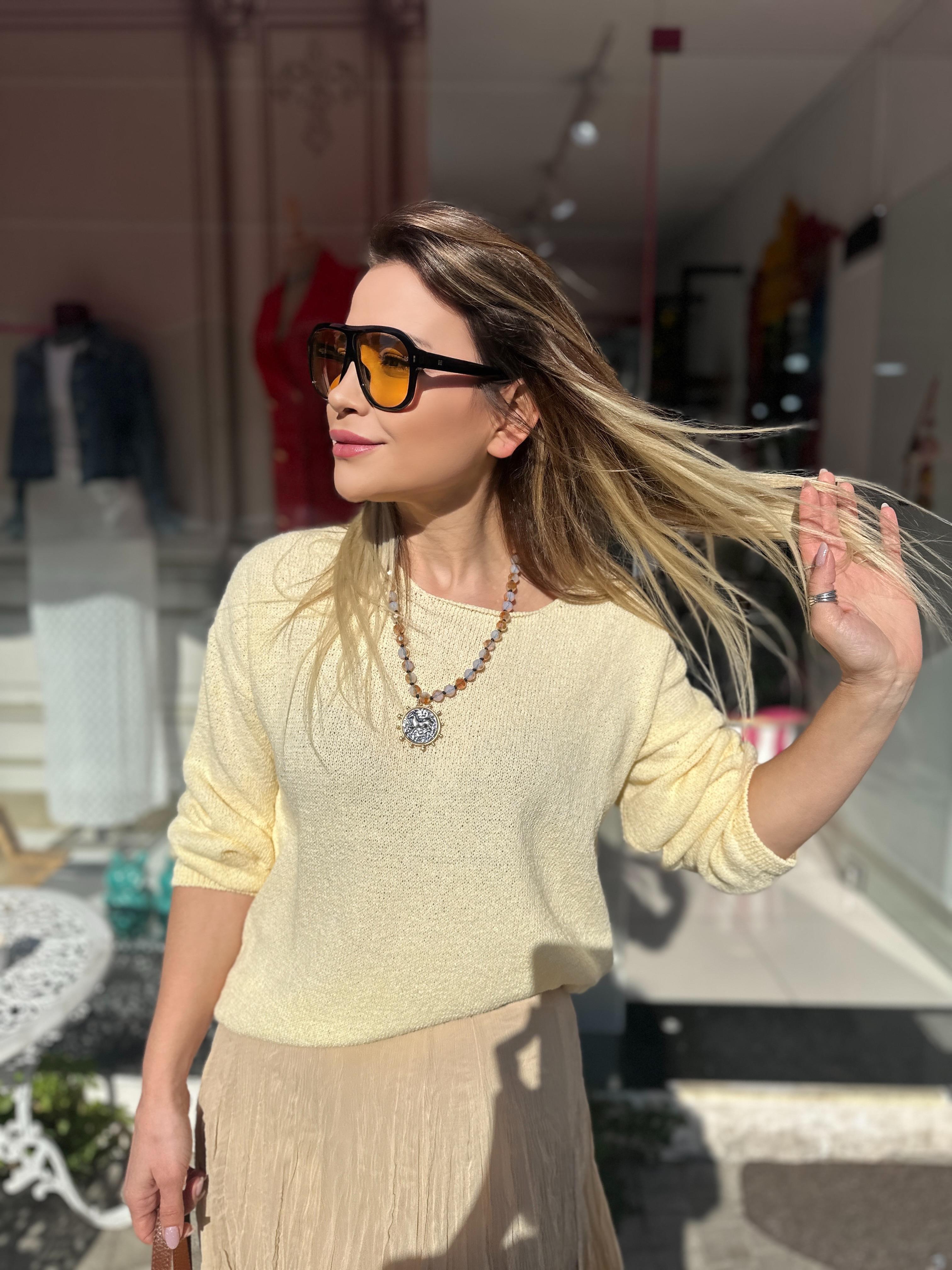 Sarı Uzun Kol Triko